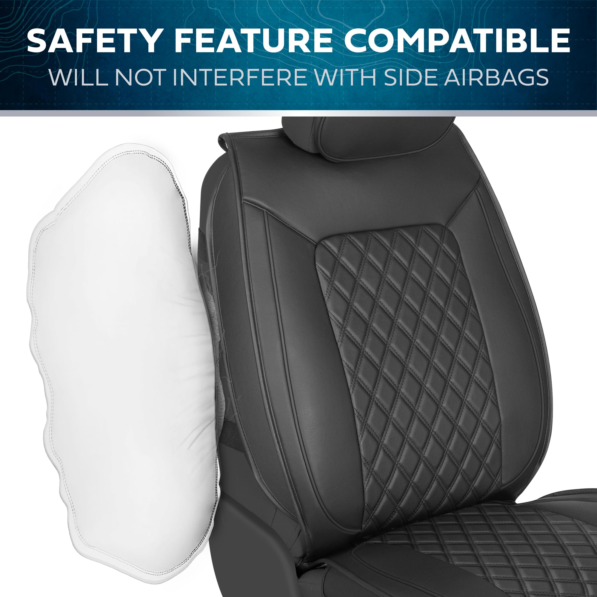 Motorbox Prestige Premium Seat Covers, Semi-Custom Fit Car Seat Covers Full Set, Automotive Interior Cover for Car Truck Van SUV