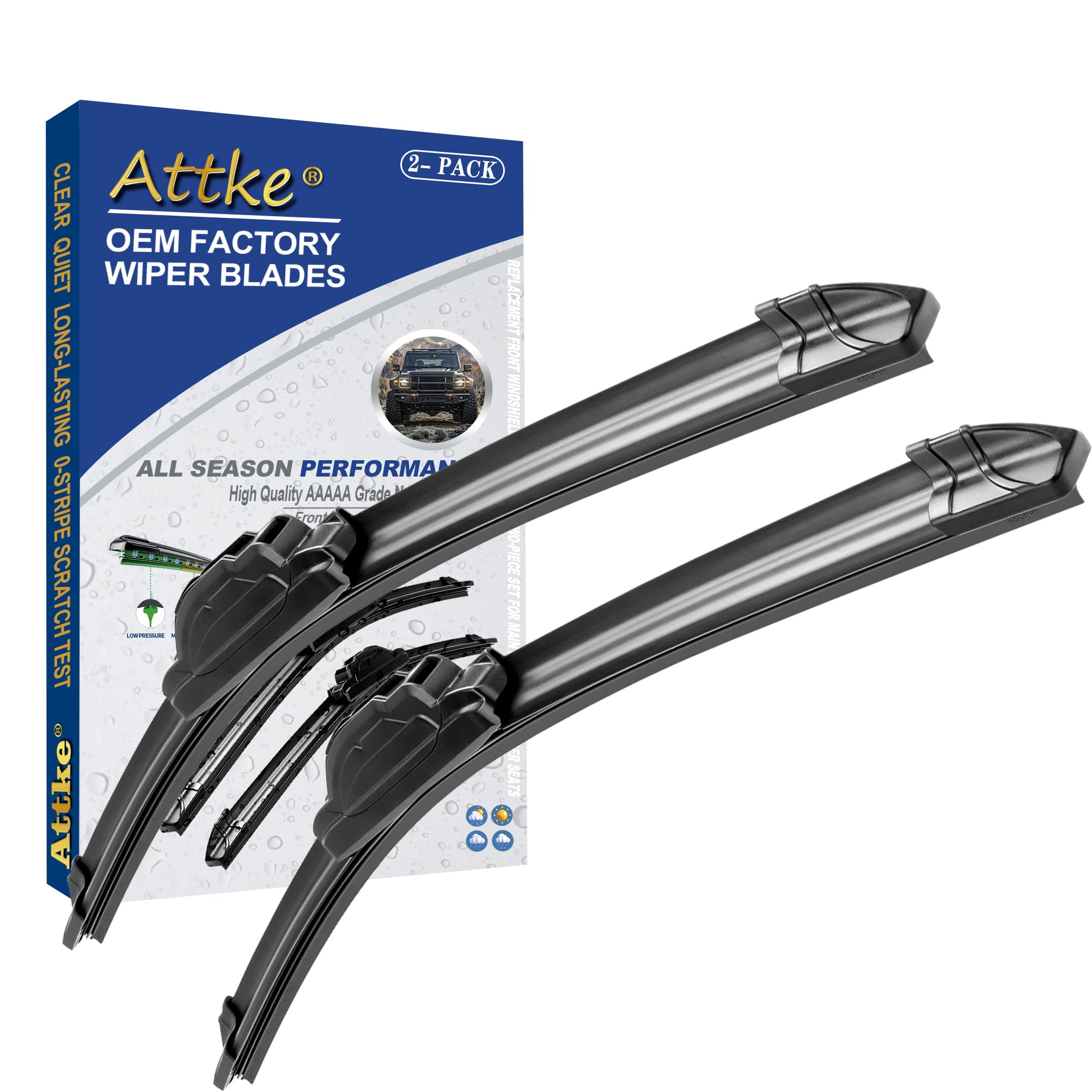26 + 17 Oem Quality Front Windshield Hook Wiper Blades Oe Original Style (Set Of 2)