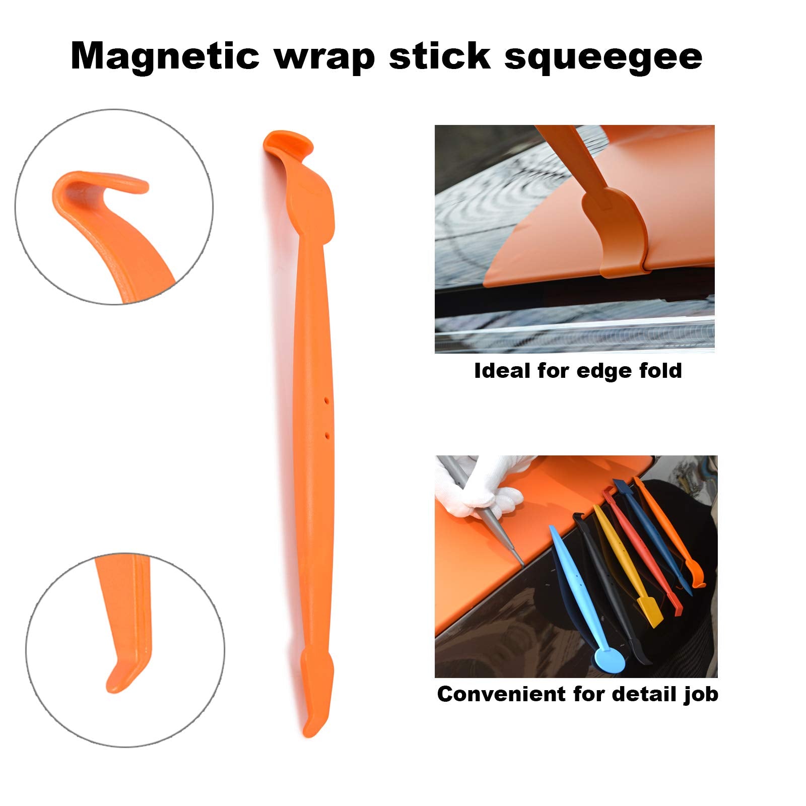Foshio Car Vinyl Wrap Tool Kit 7 In 1 Flexible Magnetic Micro Stick Squeegee Curves Slot Tint Tool Kit With 14 Working Angles Fi