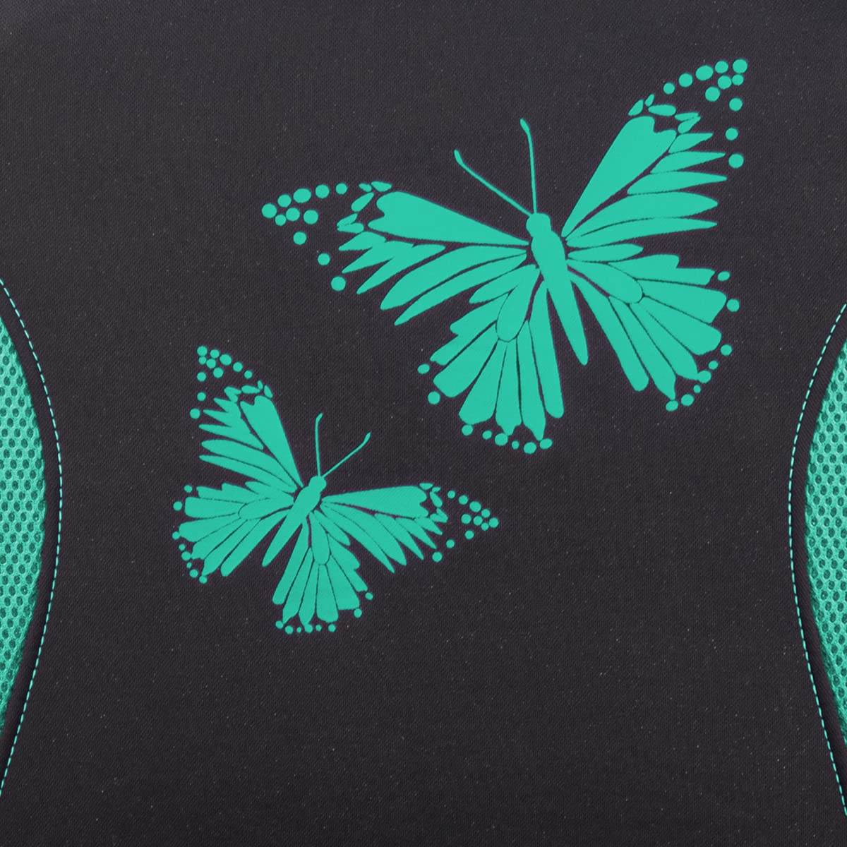 Flying Banner Butterfly Car Seat Covers Ful Set Fashion Universal Lady Woman Female Rear Bench Split Colorized (Full Set, Mint G
