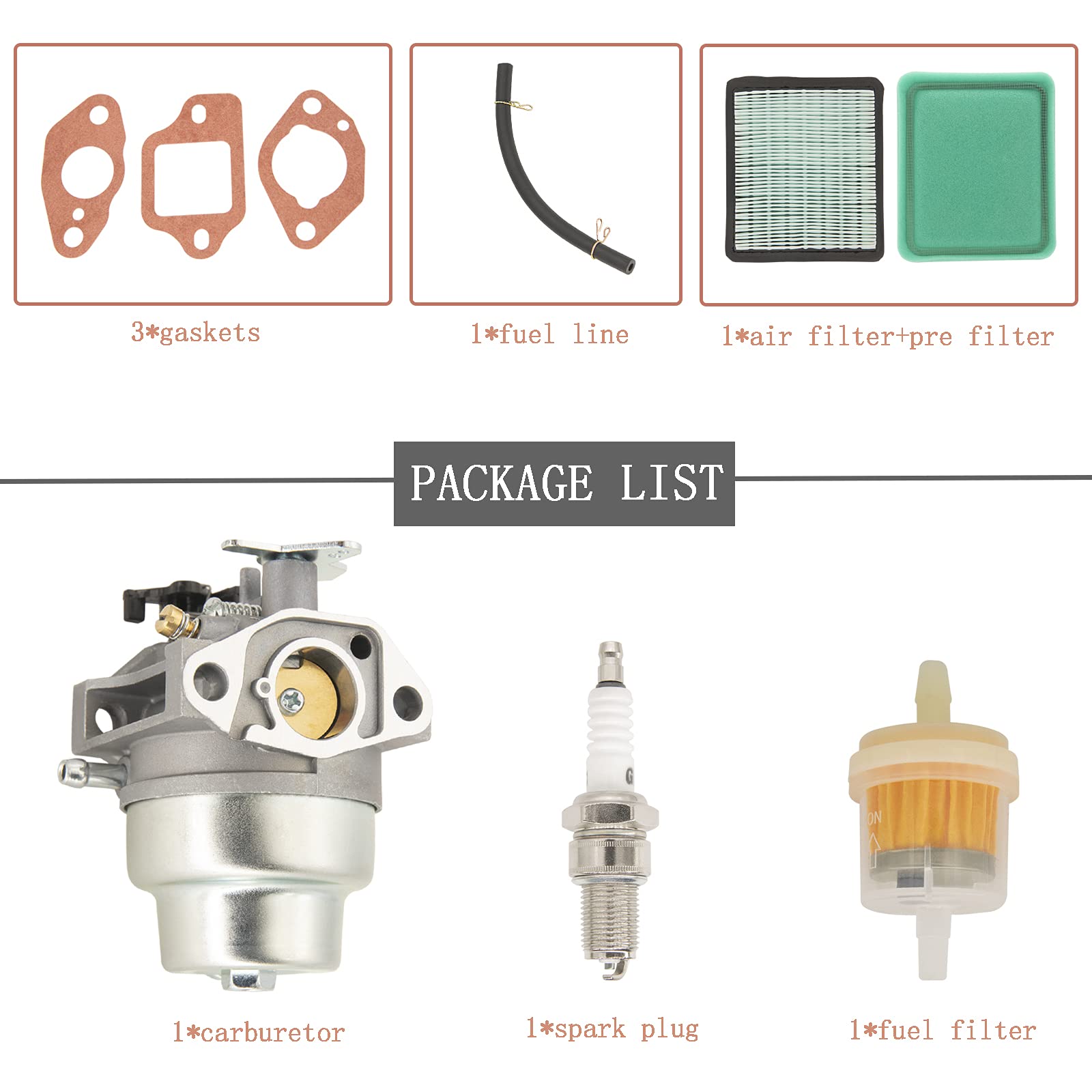 Carburetor for Honda GCV160 GCV160A GCV160LA GCV160LAO HRB216 HRS216 HRZ216 HRT216 Lawn Mower Replaces 16100-ZMO-804 16100-ZOL-0