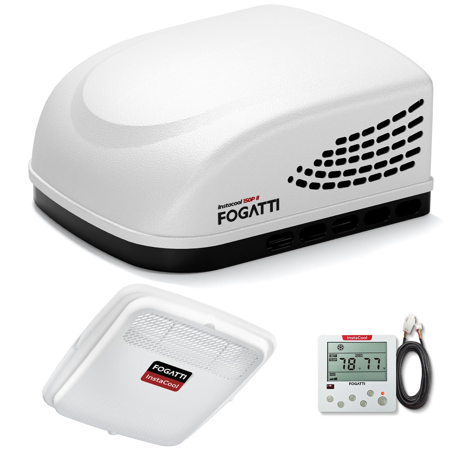 FOGATTI RV Rooftop Air Conditioner with Heat - 15,000 BTU Cooling & Heating, Energy Efficient, Quiet AC, Heavy Duty Construction