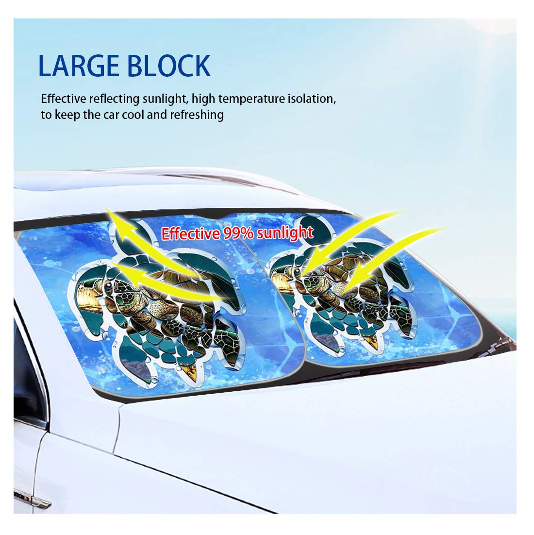 Renewold Windshield Sunshade For Car,Mandala Inspired Ethnic Boho Native,Front Window Sun Shade Visor Shield Cover Pack Of 2,Uni