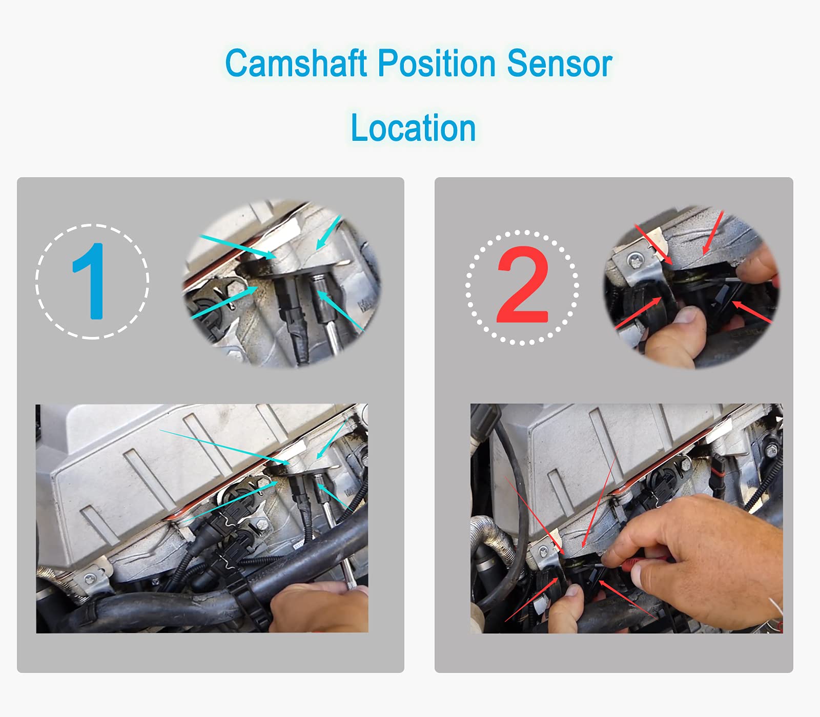 Hisport 13627558518 2Pcs Camshaft Position Sensor (Cps Sensor Kit) Compatible With Bmw 128I 135I 325I 328I 330I 335I 528I 535I 550I 650I 750I Replace 13627525014,13627546660 Pc770