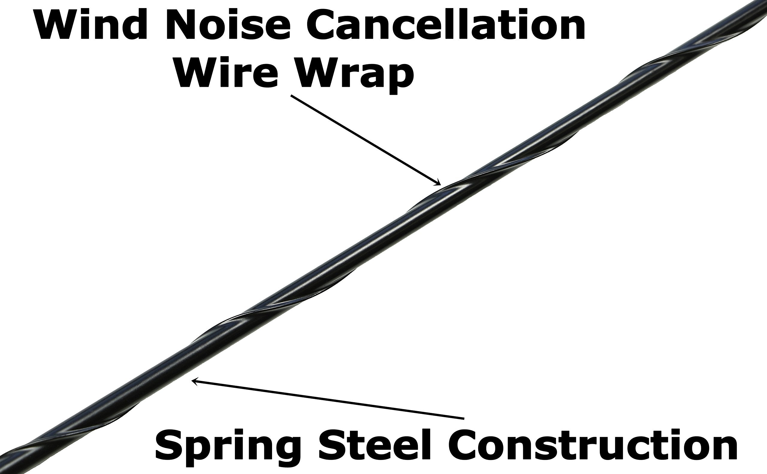 Antennamastsrus - 12 Inch Black Short Antenna Is Compatible With Ford F-250 Super Duty (2017-2023) - Spiral Wind Noise Cancellation - Spring Steel Construction - Stainless Steel Threading
