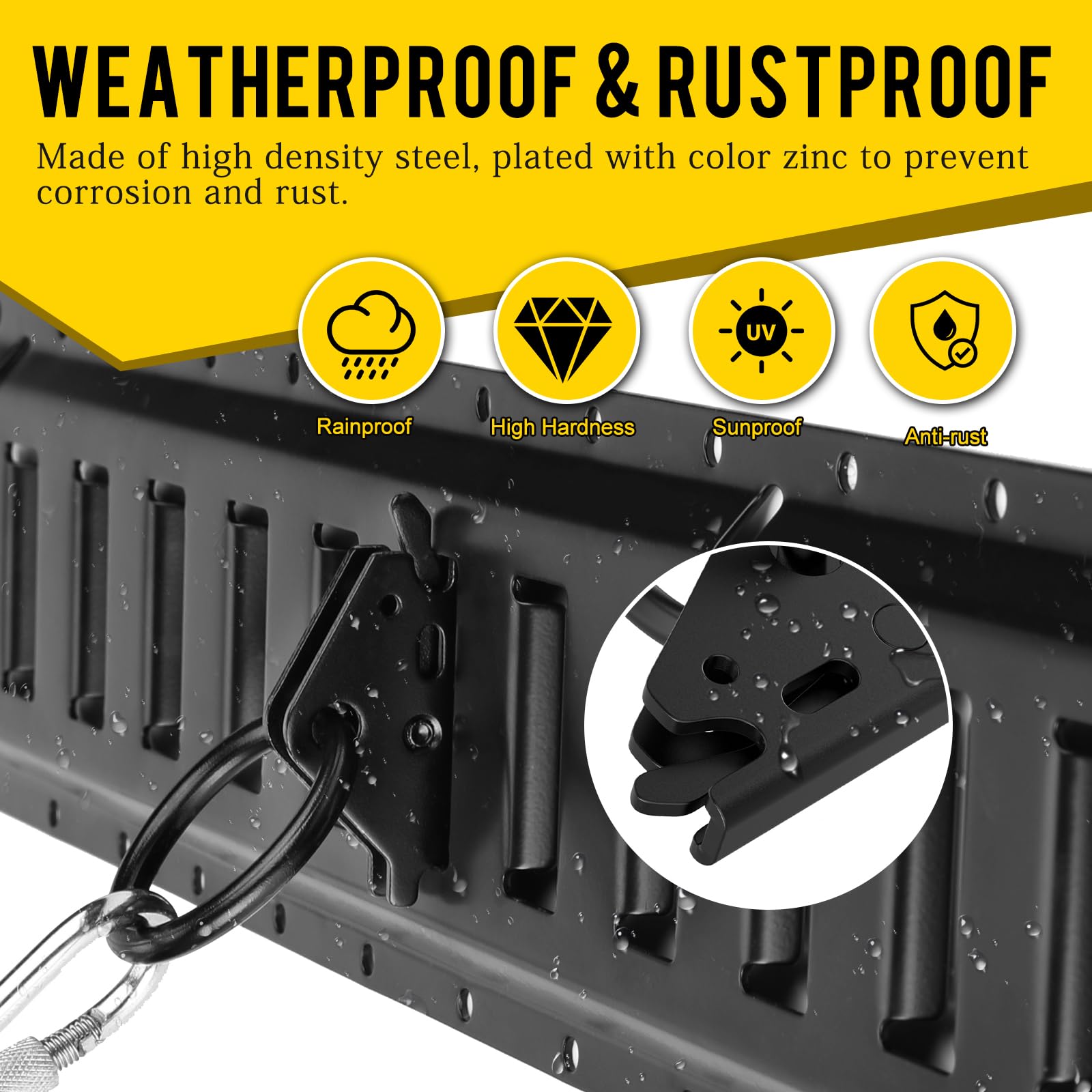 Eapele 10Pcs Steel E-Track O Ring Tie-Down Anchors, Secure Cargo In Enclosed/Flatbed Trailers, Trucks, Load Limit Of 1500Lb(Blac