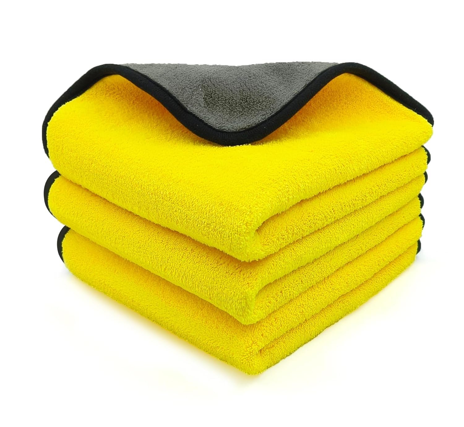 KOZDIKO Car Microfiber Cloth Double Sided, Extra Thick Plush Microfiber Cloth, LintFree Pack of 3 Compatible with Nissan Magnit