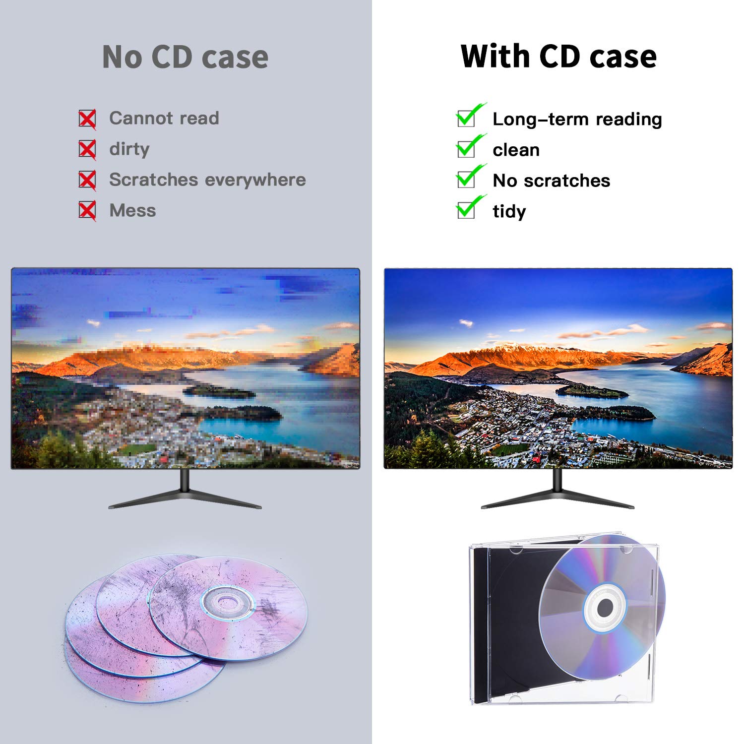 Maxtek 10.4 Mm Standard Single Clear Cd Jewel Case With Assembled Black Tray, 100 Pack