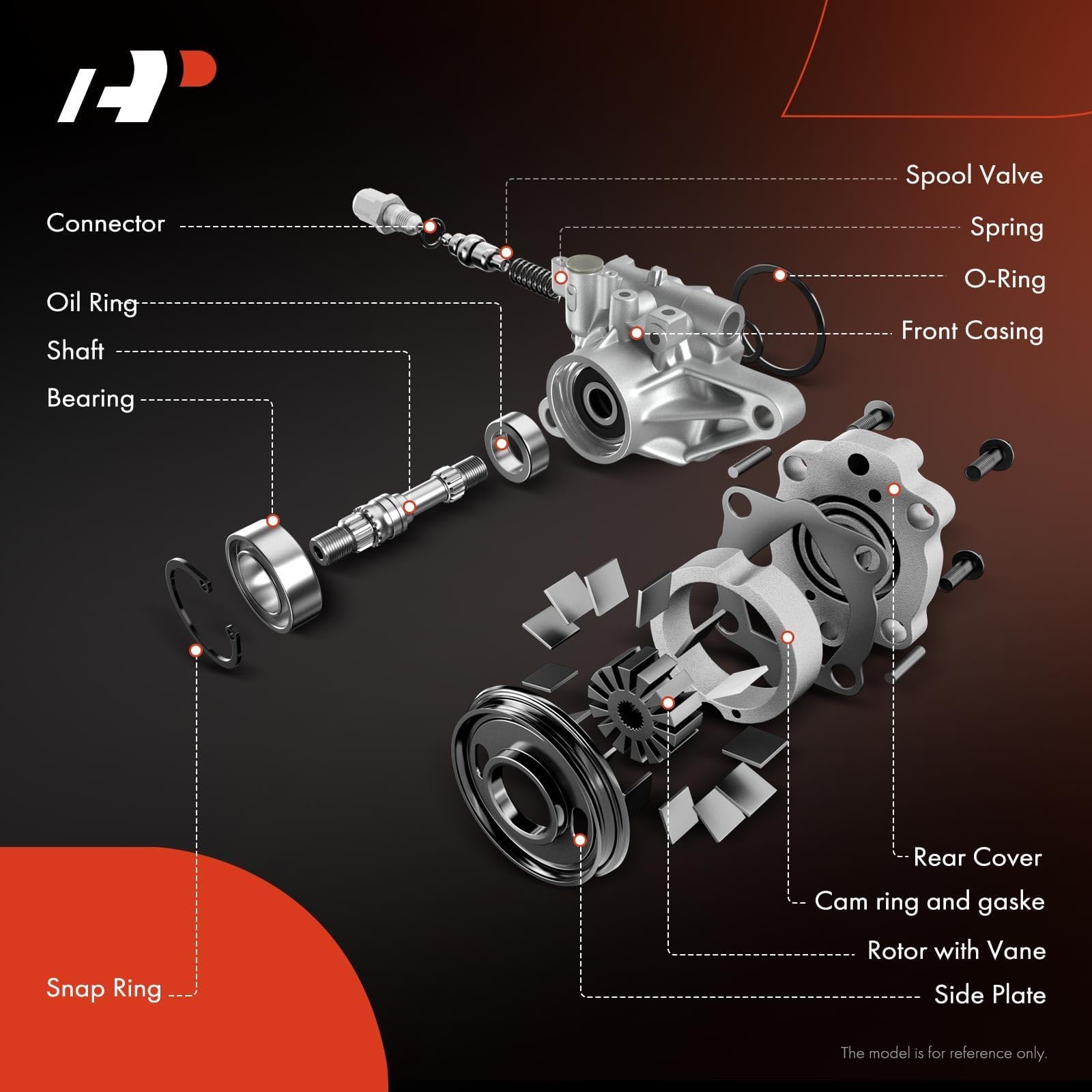 A-Premium Power Steering Pump Compatible with Audi S4 2004-2009, Allroad Quattro 2004-2005, V8 4.2L, Replace # 4Z7145156G, 4Z714