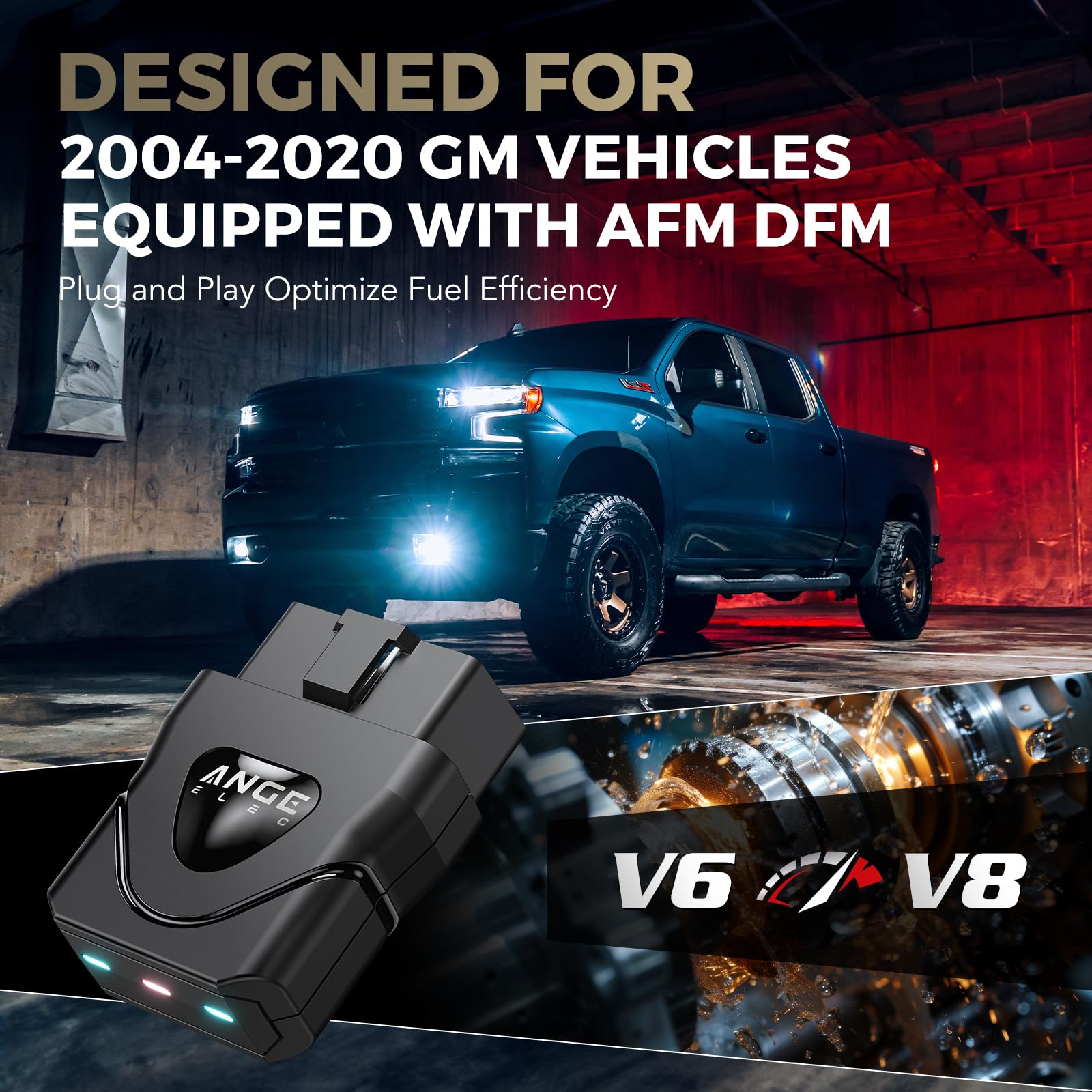 ANGE ELEC AFM DFM Disabler AG001 for GM Chevy 5.3 - Active Fuel Management DOD Delete for Silverado, Tahoe, Sierra, Yukon