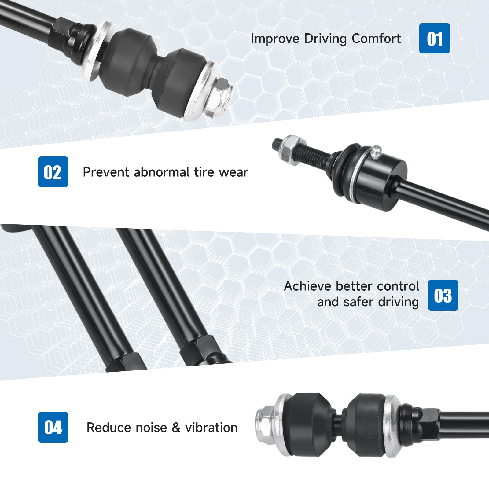 K7400 Front Stabilizer Sway Bar Links Replacement For 2002-2007 Dodge Ram 1500 2Wd Only
