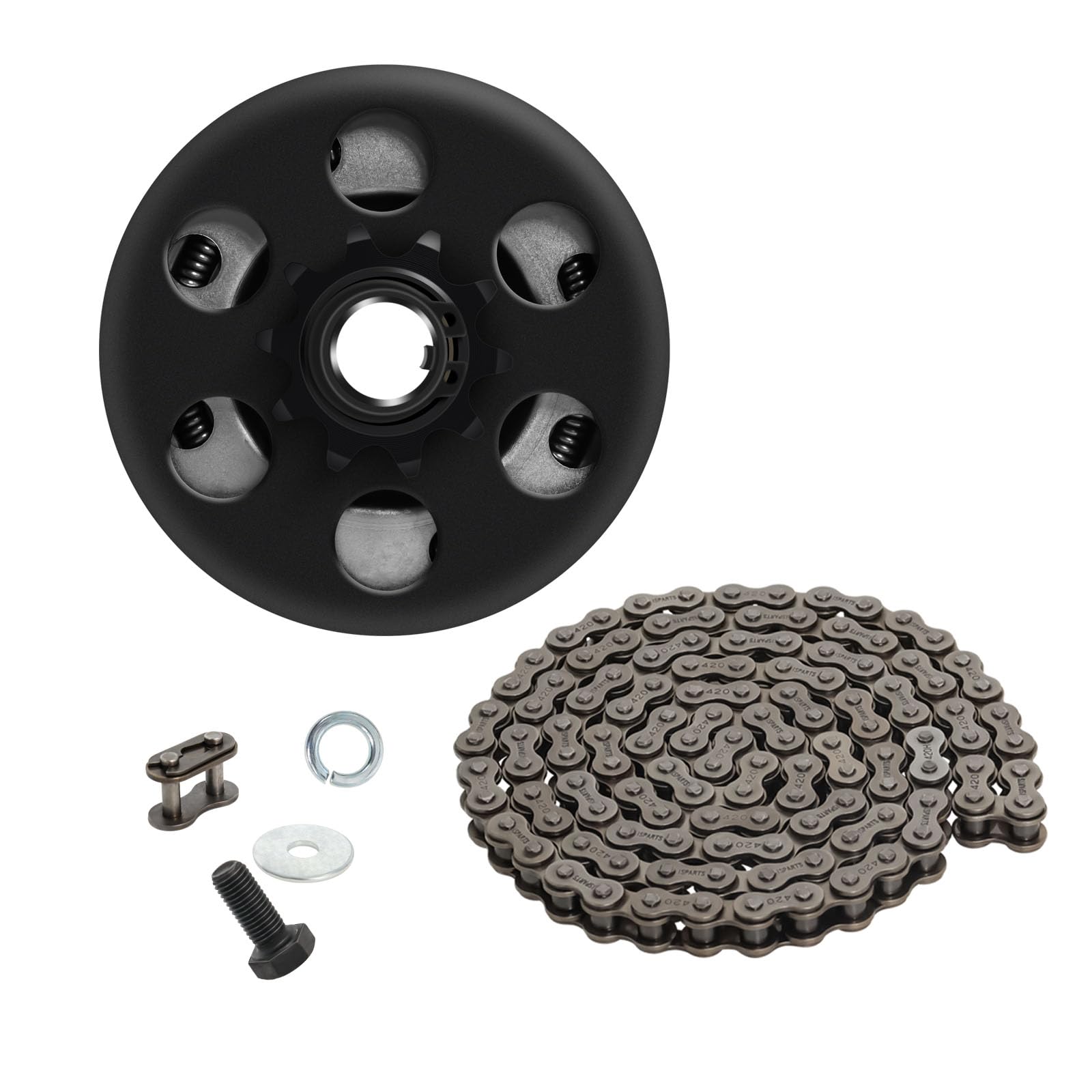 Go Kart Clutch 3/4'' Bore 10 Tooth Predator 212cc Centrifugal Clutches with #40 41 420 Chain for Mini Bike Fun Kart 2-6.5HP GC G