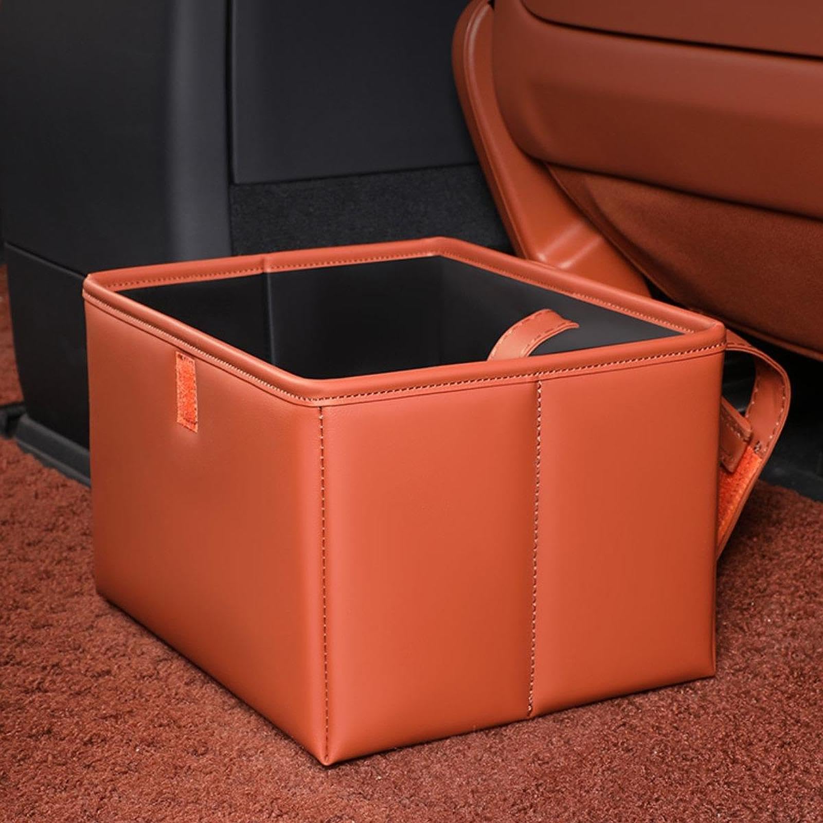 LOOM TREE Foldable Back Seat Car Trash Bin Portable Tear Resistant with Hanging Straps Orange | Seat Covers | Interior | Car & T