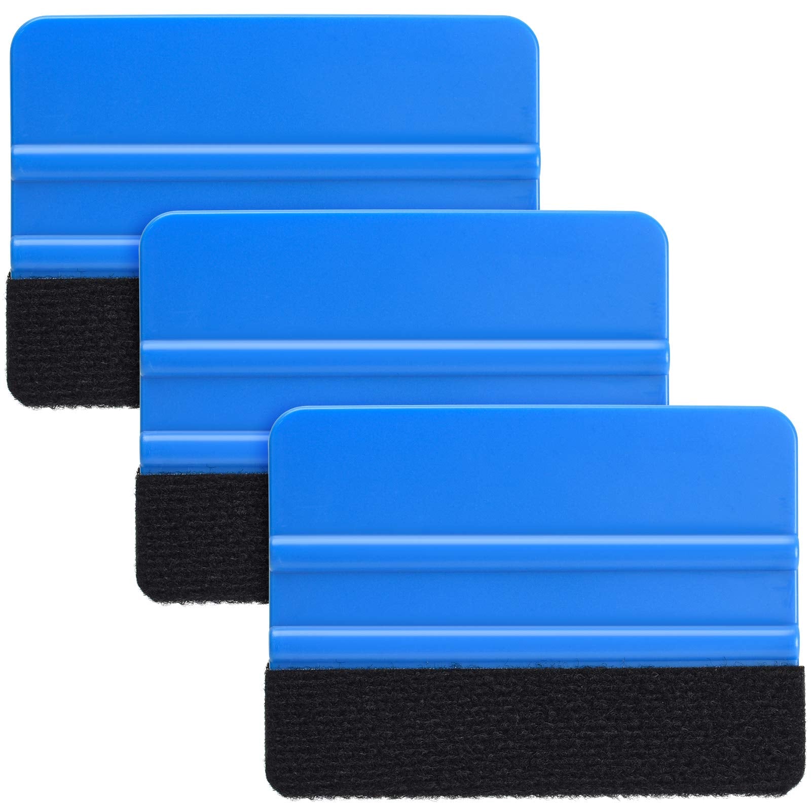 Durable Black Felt Edge Vinyl Squeegee Tool 4-Inch, Car Vinyl Film Wrapping Decal Squeegee Window Tint Work, Professional Scratc