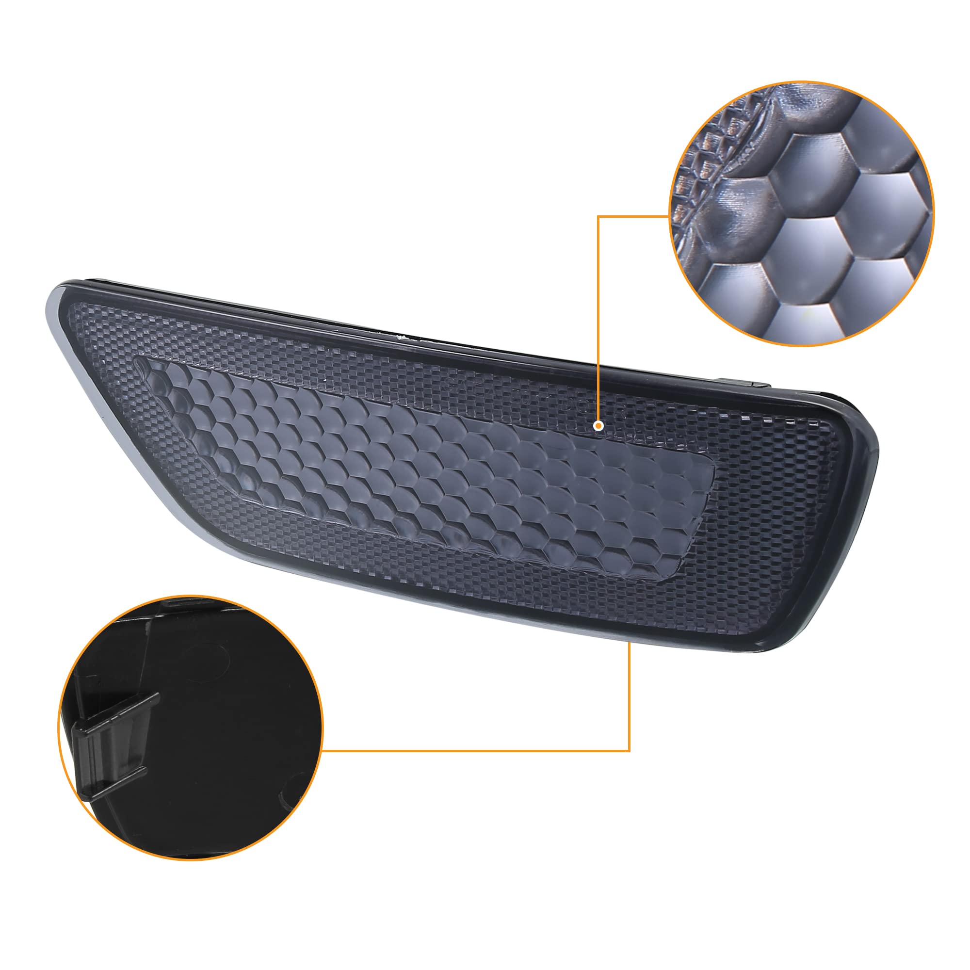X Autohaux Pair Front Bumper Reflector Side Marker 57010720A 57010721Ac For Jeep Grand Cherokee 2011-2020 Compass 2011-2016 For