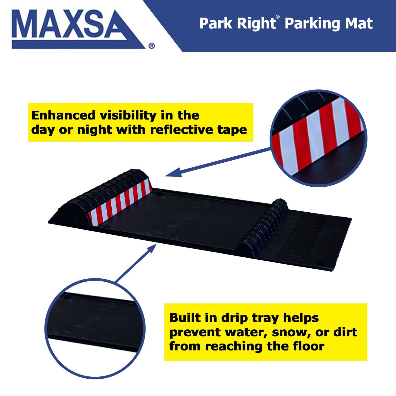 Maxsa 37359-2Pk Park Right 21'' X 11'' X 2'' Parking Mat, Red