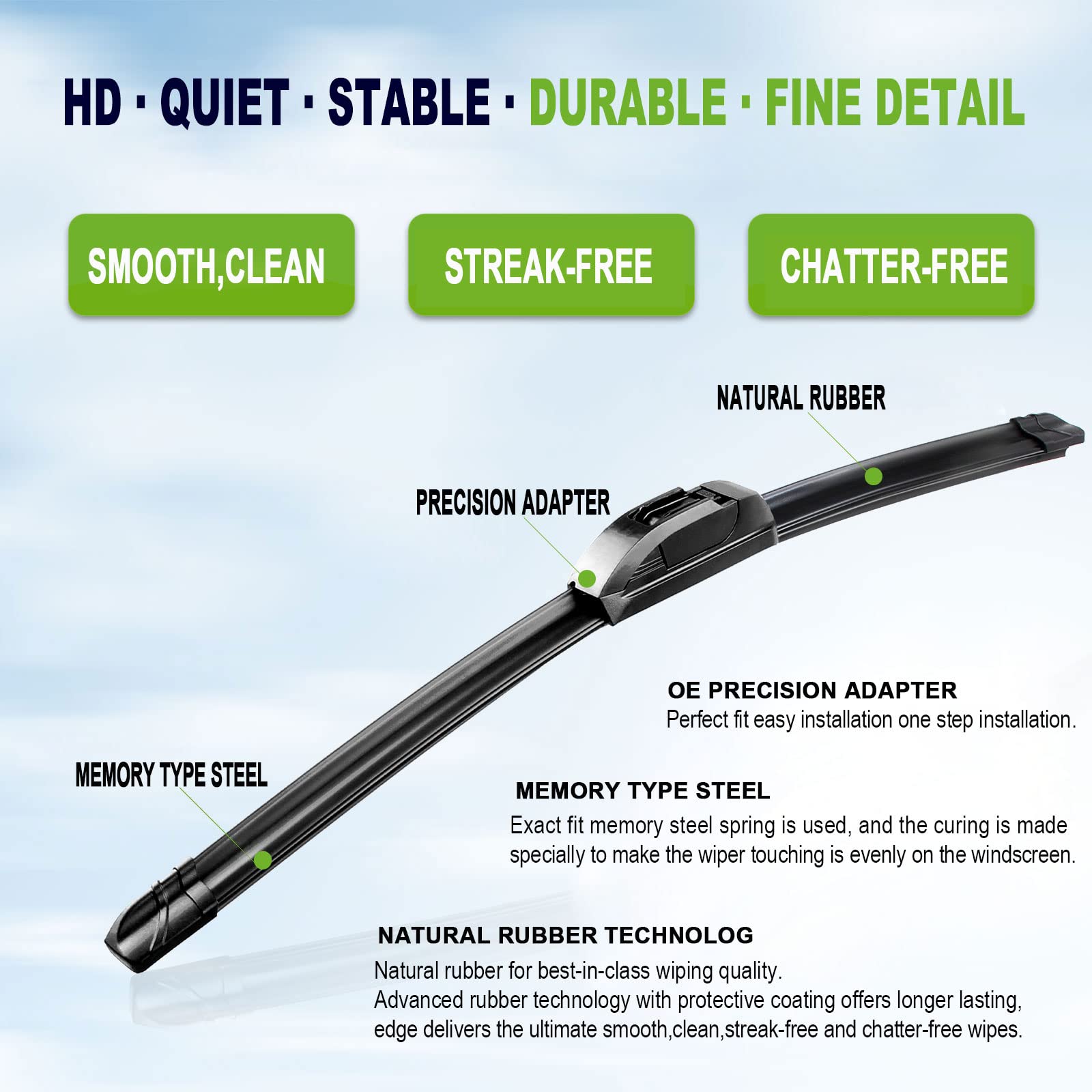 Oem Quality 22'' + 22'' Parrati Premium All-Season Windshield Wiper Blades (Set Of 2)