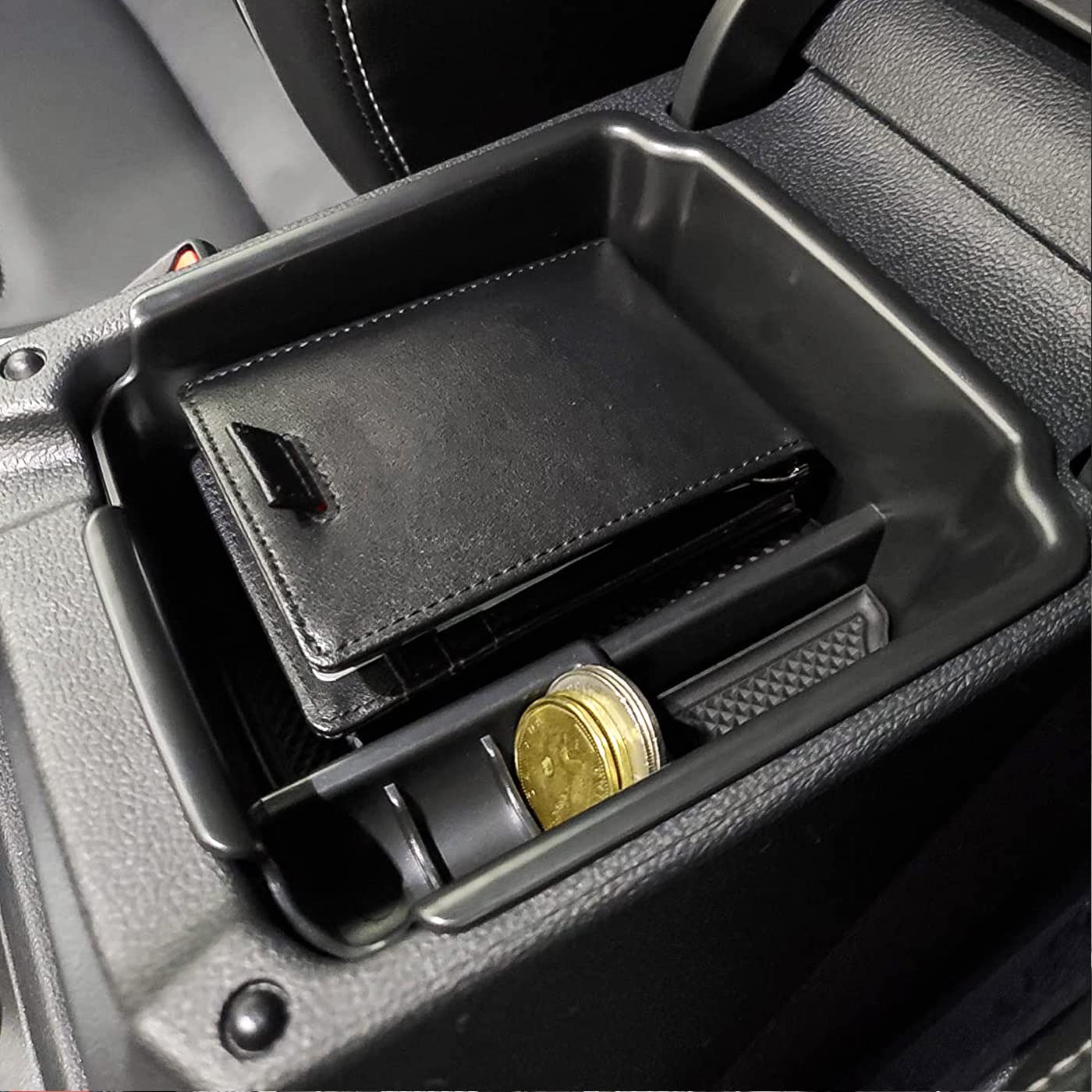 Tacorbo Center Console Organizer Compatible With 2022 2023 2024 Taos And 2018 2019 2020 2021 2022 2023 2024 Tiguan Accessories Armrest Secondary Storage Box, Interior Abs Insert Glove Box Tray,Black
