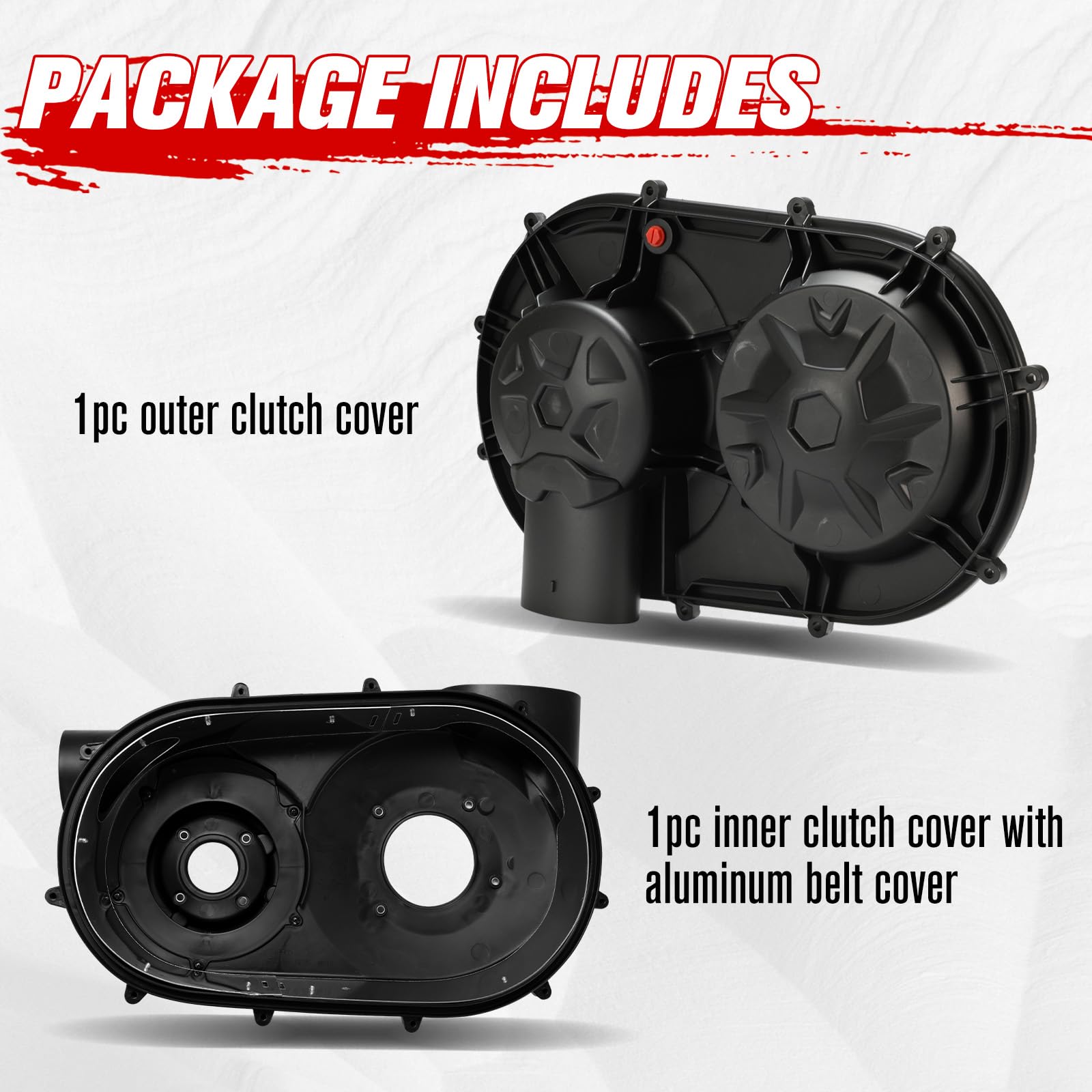HAKA TOUGH X3 Outer & Inner Clutch Housing Cover for 2017-2022 Can Am Maverick X3, Plastic, Model HKCVTCAN3U