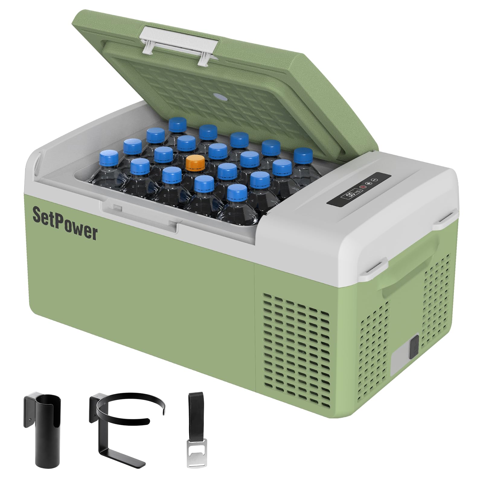 Setpower FC15 Portable 12v Refrigerator, -4?-68? Fast Cooling Car Refrigerator, 15L/15.8Qt Car Fridge Portable Freezer with 12/2