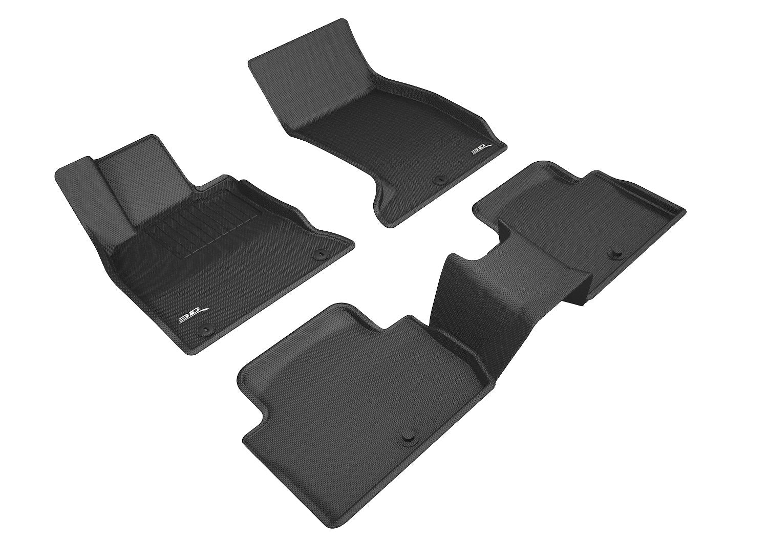 3D MAXpider AllWeather Floor Mats for Kia Stinger AWD 20182023 Custom Fit Car Mats Floor Liners, KAGU (1st & 2nd Row, Black)