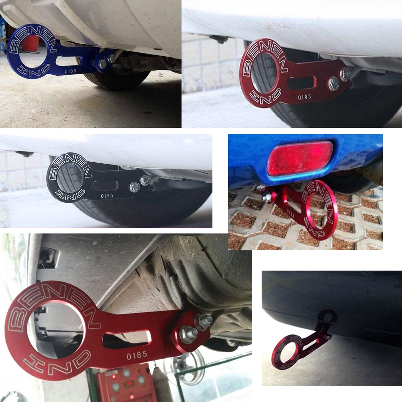 Heart Horse Aluminum Tow Hook Ring - JDM Quick Release Trailer Accessory, Red, Model sku1172