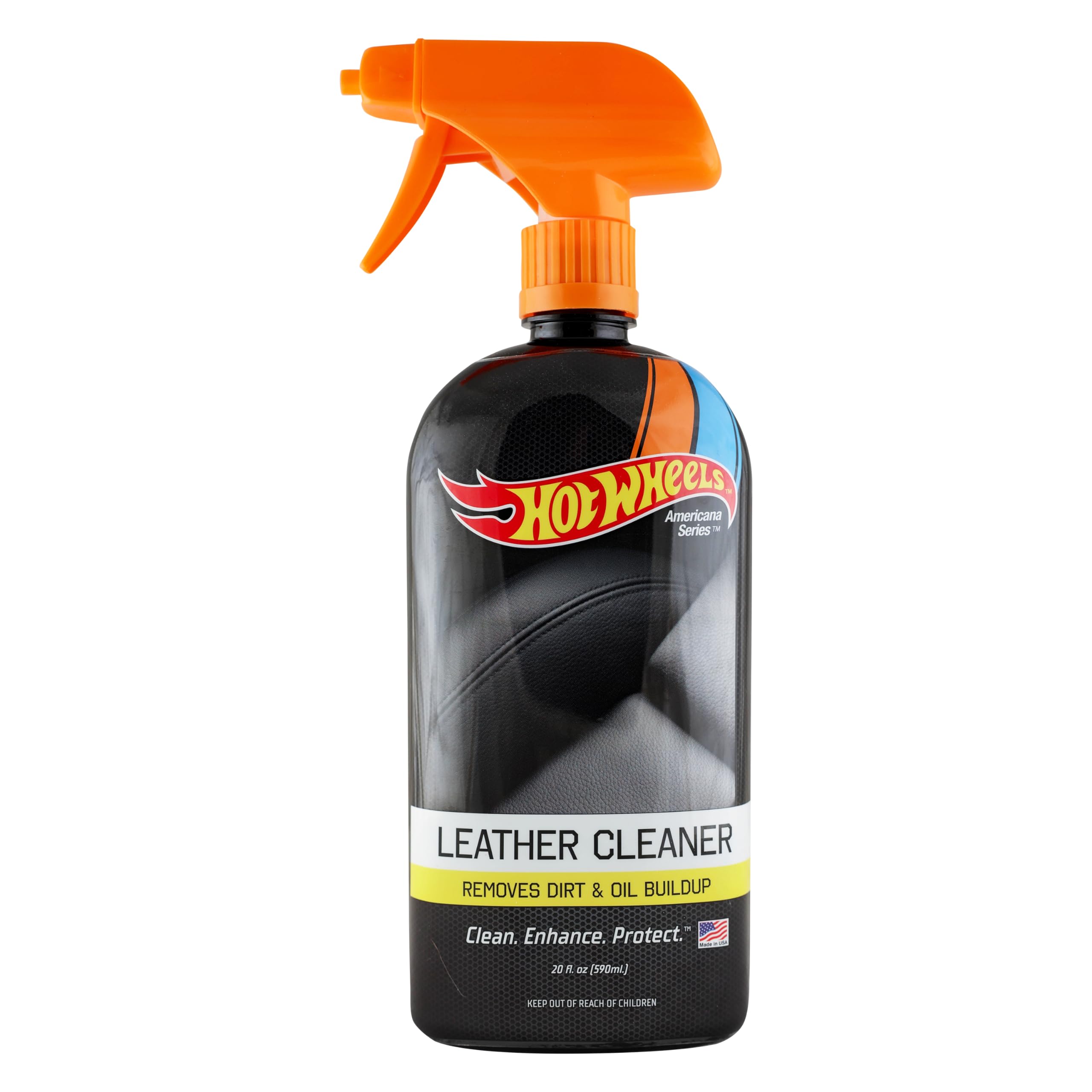 Americana Series Hot Wheels Car Leather Cleaner Spray — Special Uv Protection — Car Cleaning Supplies — Car Care Products — Car Detailing Supplies — Interior Car Cleaner - 20 Oz