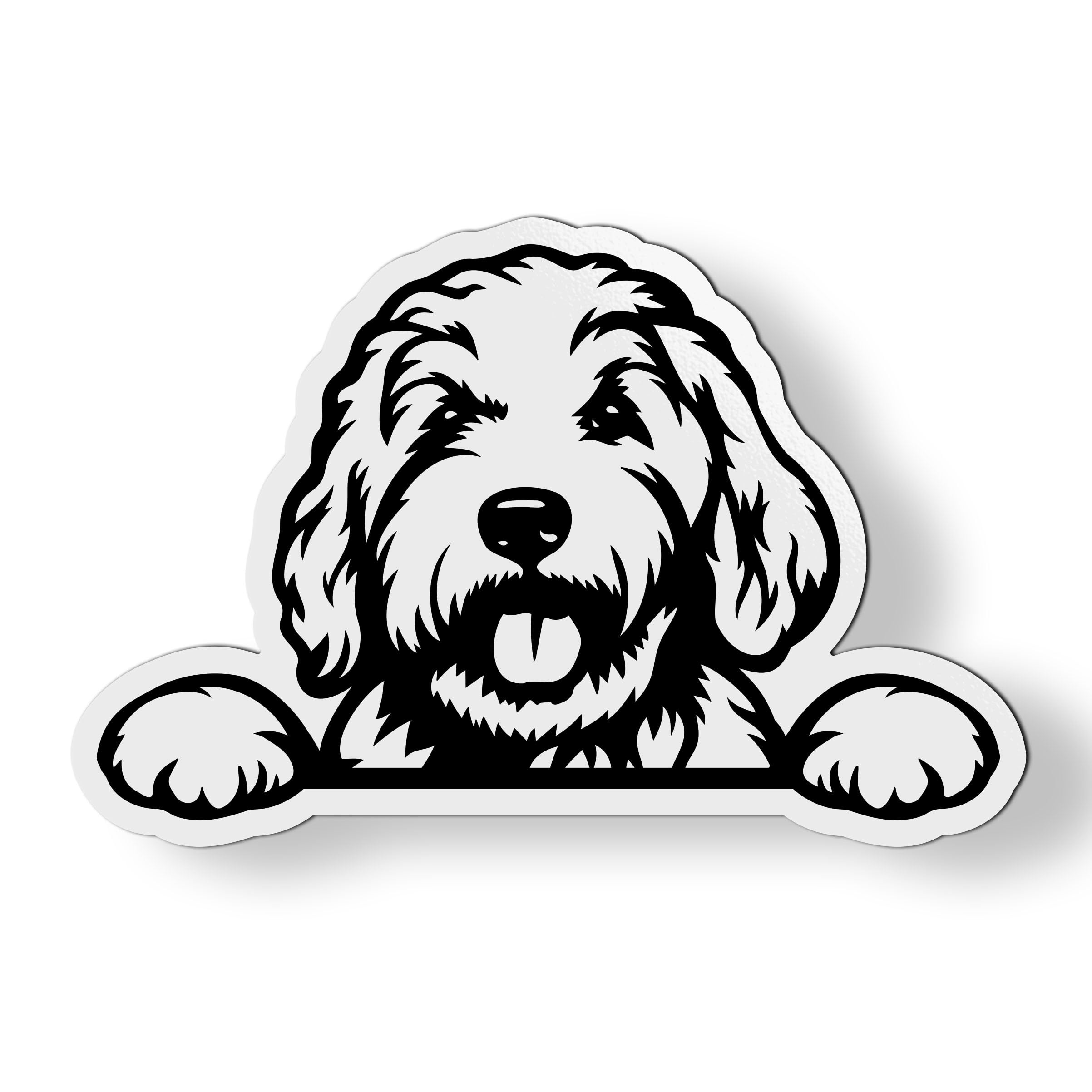 Goldendoodle Dog Peeking Magnet - Car Fridge Locker - 5