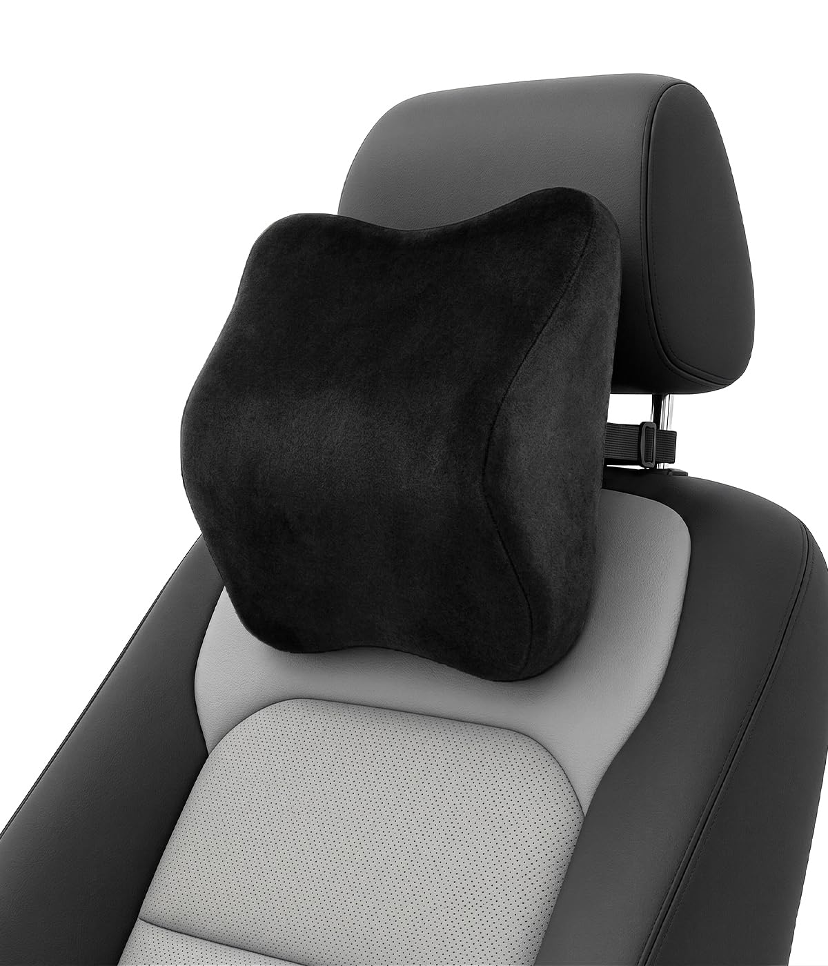 Amazon Basics Car Neck Rest Pillow Large | Ergonomically Designed | for Driving, Travel Comfort | Memory Foam, Cotton Cushion w