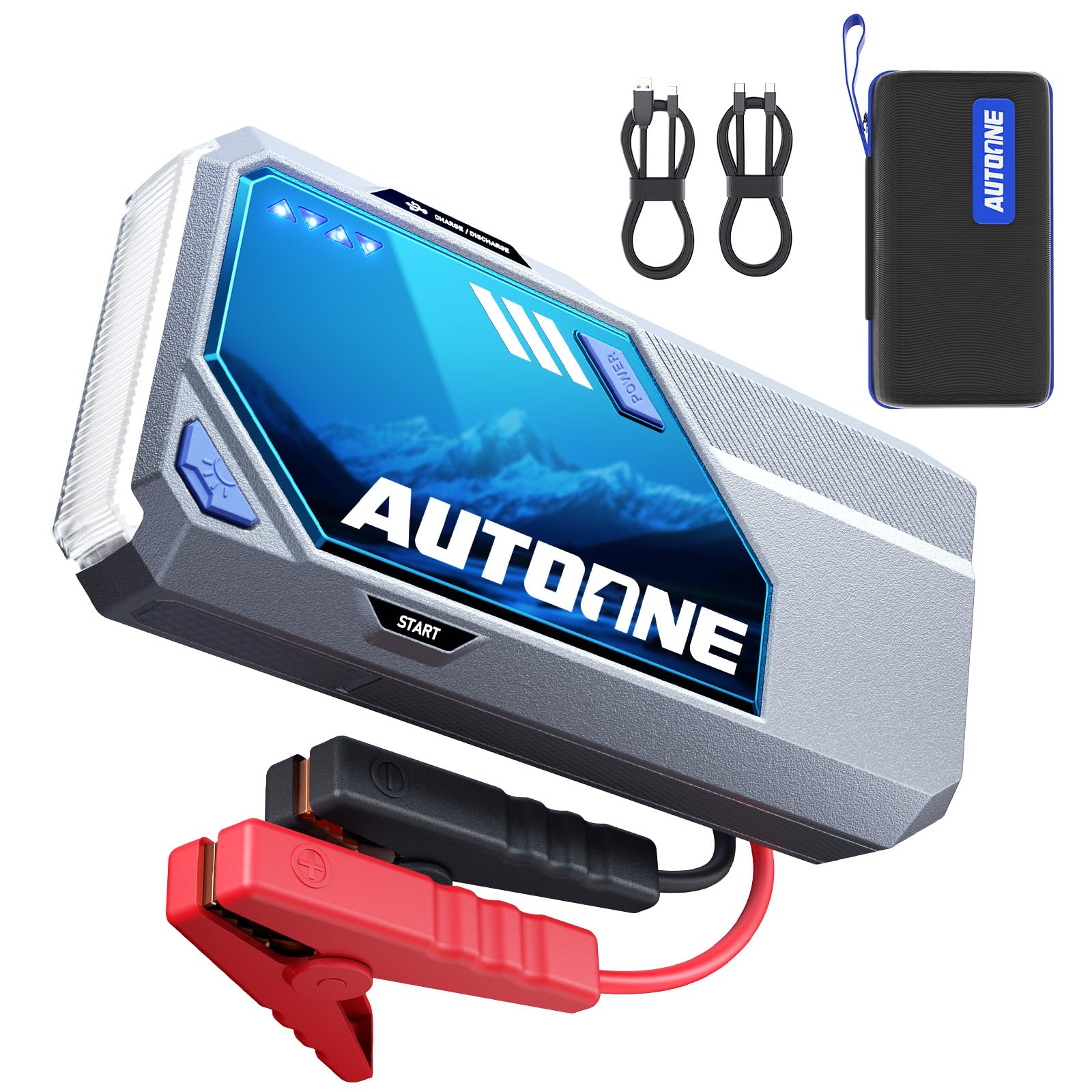 AUTOONE M5 8500A Car Jump Starter 12V Battery Jumper Starter Portable (All Gas/All Diesel) 168W DC Jump Box for Car Battery with