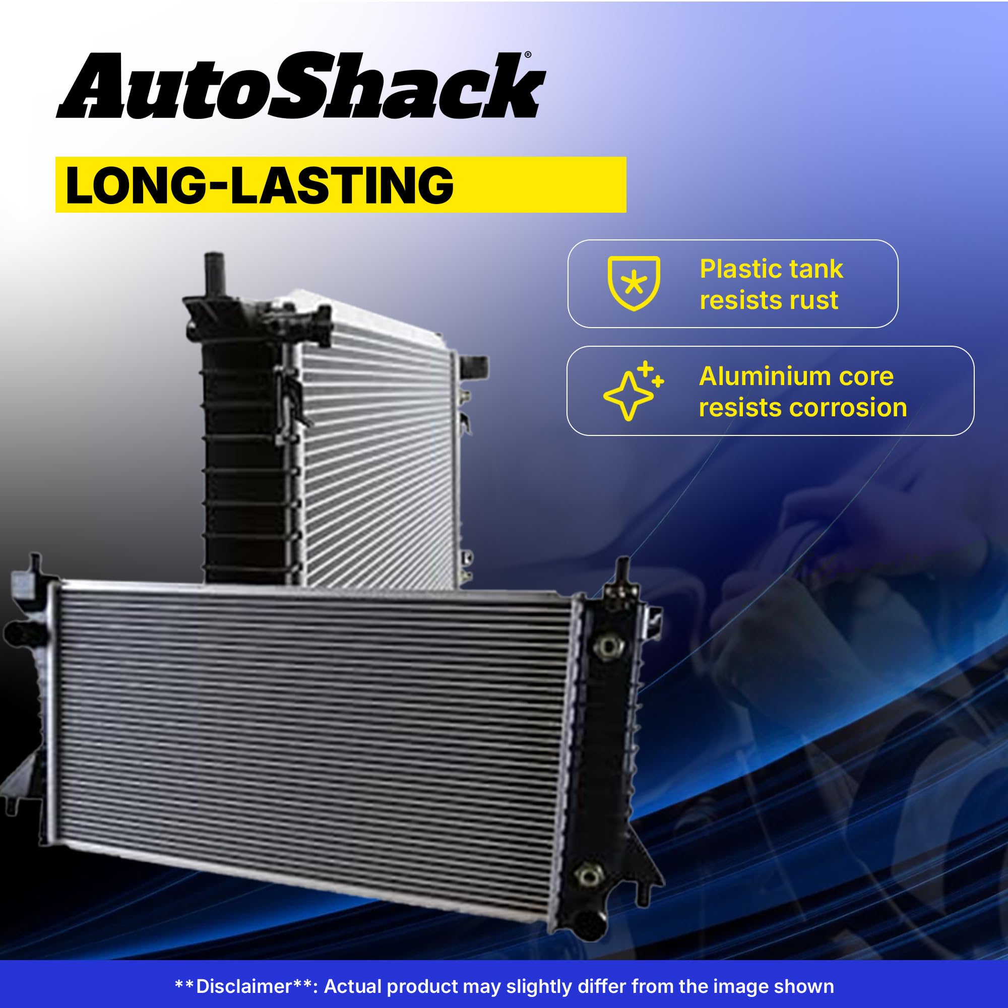 Auto Shack RK1168 Radiator for 2007-2011 Toyota Camry 2.4L/2.5L FWD - High-Performance Silver Replacement