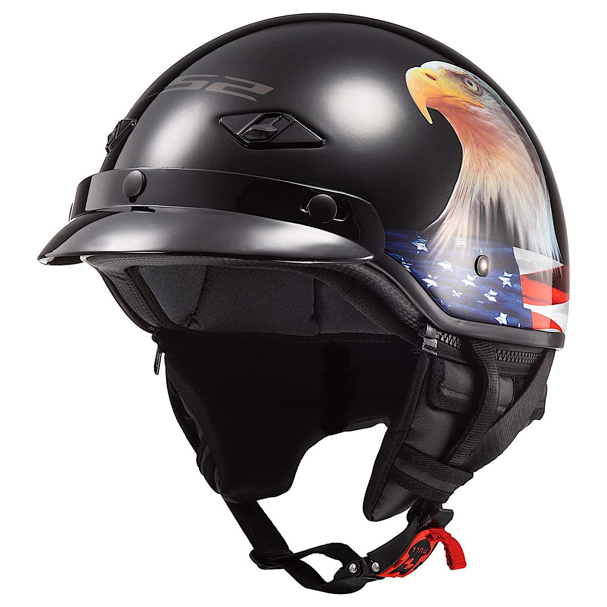 Ls2 Helmets Bagger Motorcycle Half Helmet (Murica - 2X-Large)
