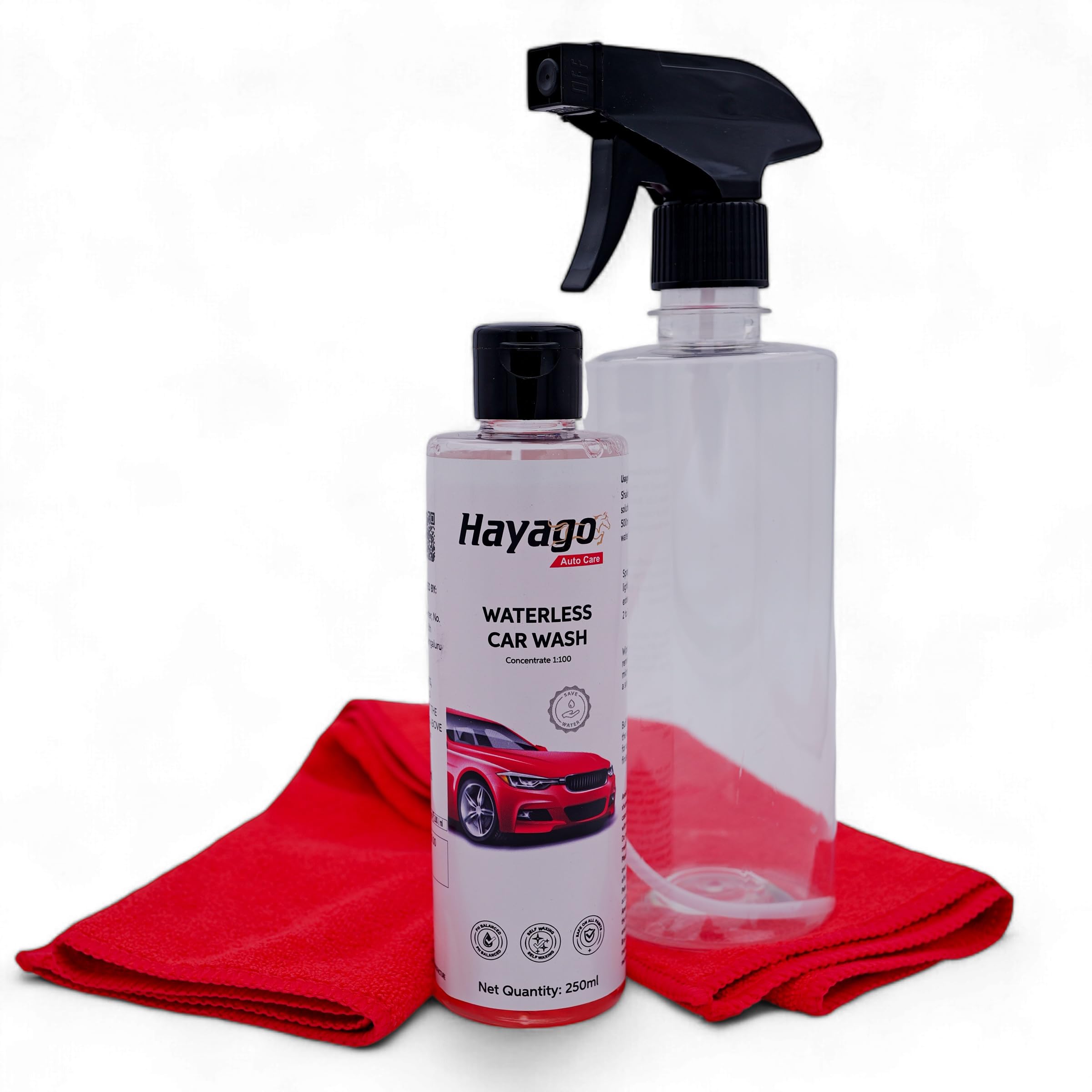 Hayago  Waterless Foam Wash Kit | Complete Car Cleaning Solution | No Water Needed | EcoFriendly Formula