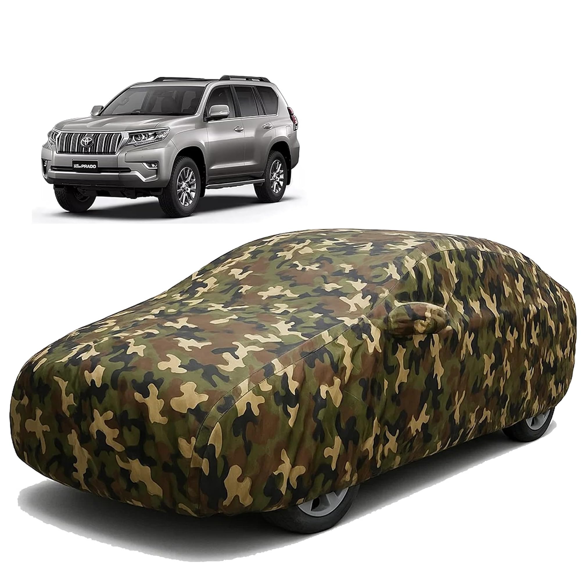 Sulfar 100% Waterproof Car Body Cover Compatible with Mirror for Toyota Land Cruiser Prado with Long Lasting Durable Material (T