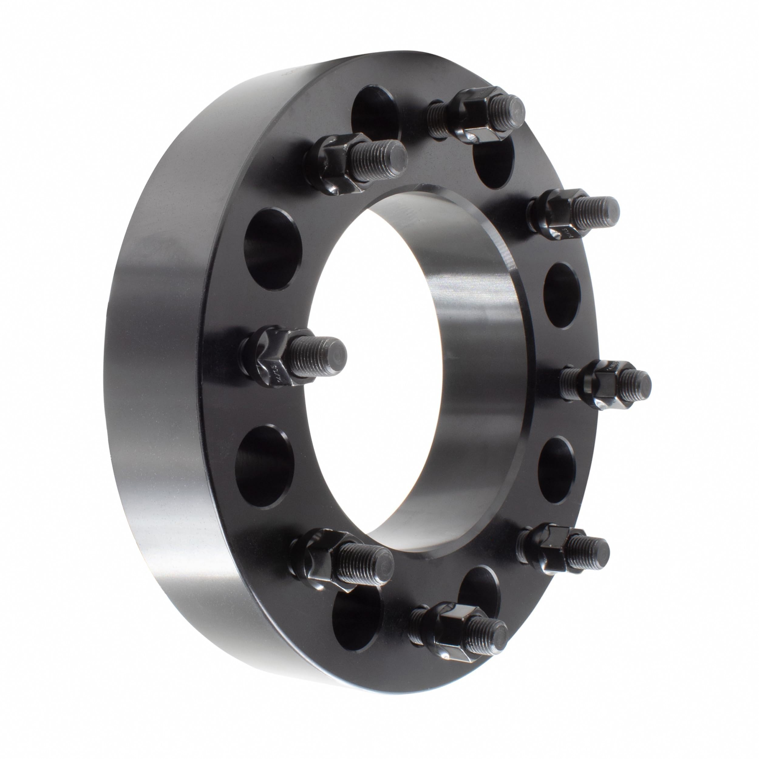 Wheel Accessories Parts 1 Pc Steel Wheel Spacers Adapters 8 On 200Mm 8X200Mm 2.00 Inch Thick M14X1.5 14X1.5 Thread Stud Fits 2019+ Ram 3500 2003+ Ford F350 Dual Rear Wheel Vehicles No Lip