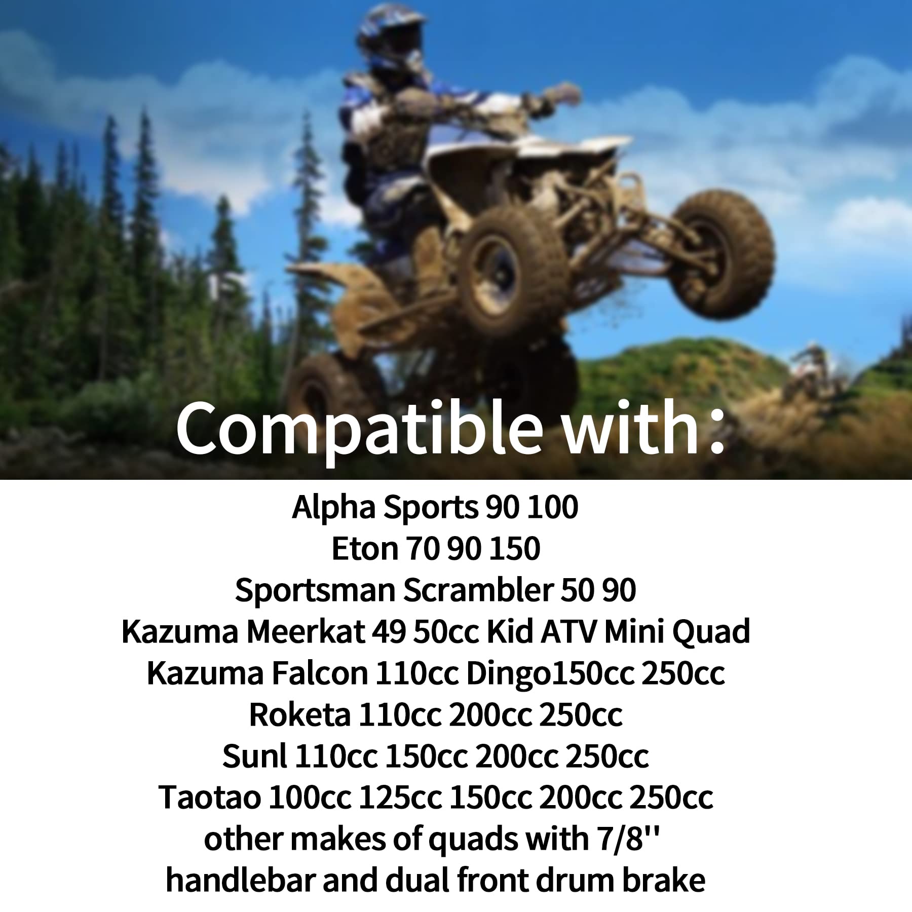 MRELC 7/8'' Thumb Throttle with Dual Brake Lever Assy 50 & 90cc throttle cable Compatible with 50cc 90cc 150cc 250cc ATV Quad Ro