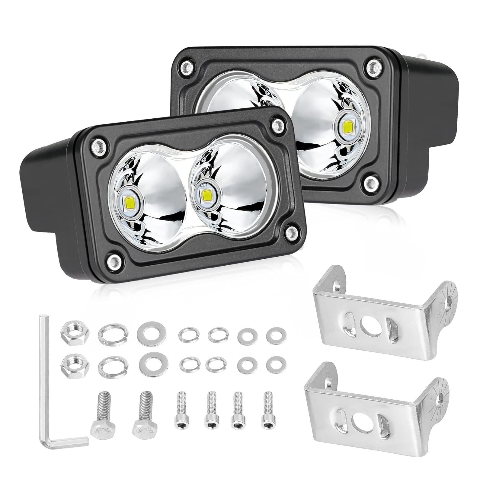 Akd Part Led Pods, 3 Inch Cree Led Driving Lights 40W Spot Off Road Small Lights Pods Ditch Lights Led Fog Lights Backup Lights