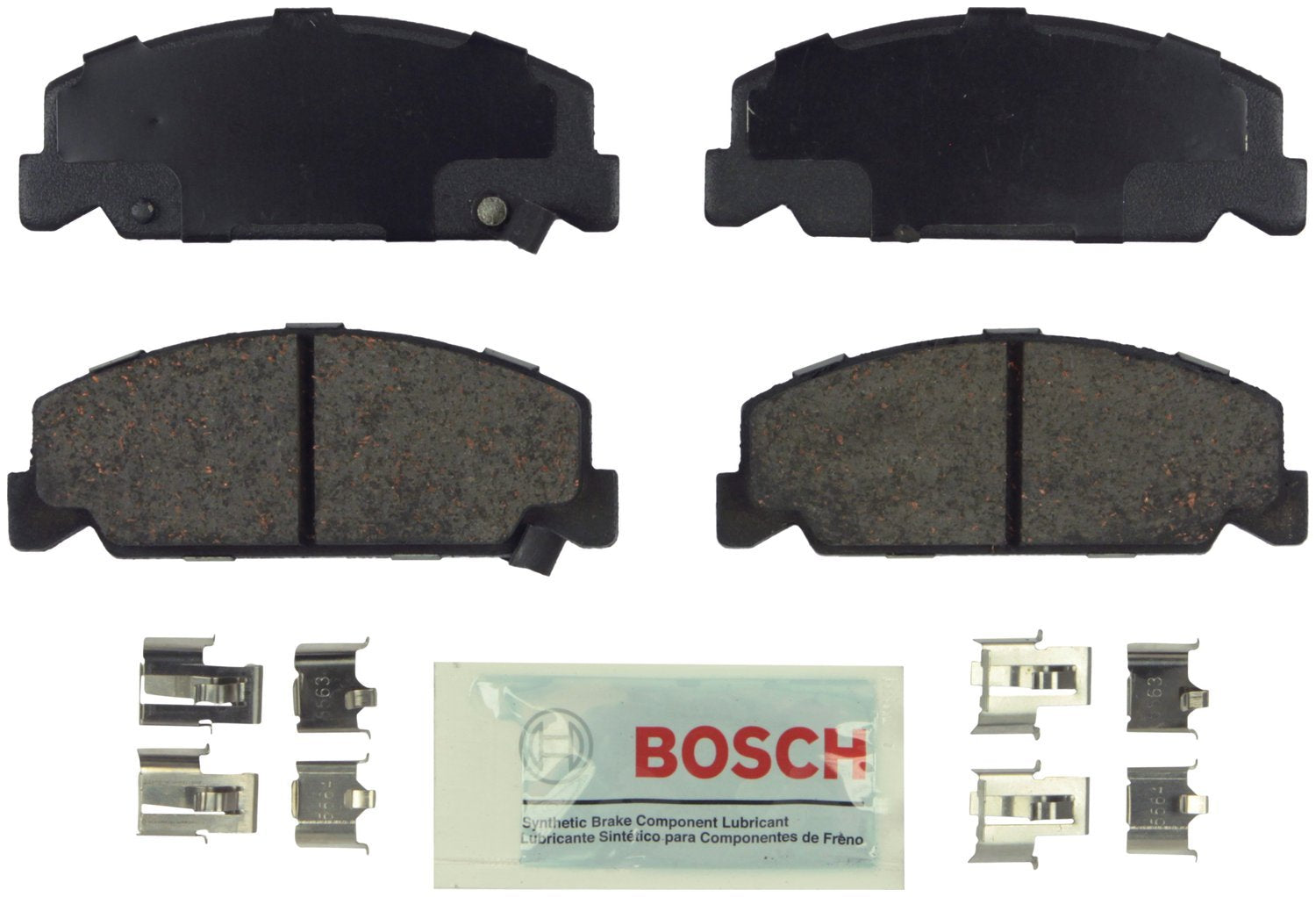 BOSCH BE273H Blue Ceramic Disc Brake Pad Set With Hardware - Compatible With Select Honda Accord, Civic, Civic del Sol, CRX; FRO
