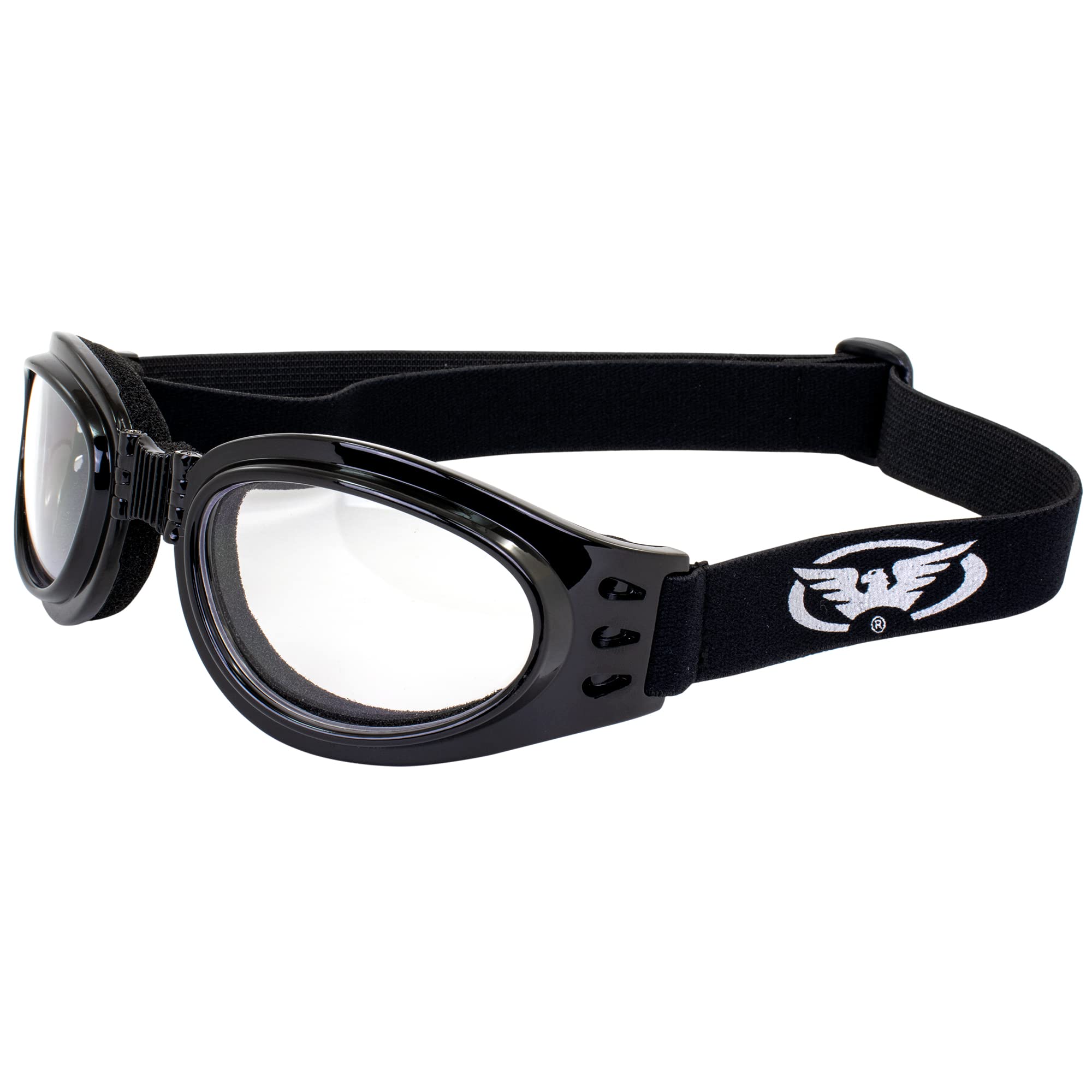 Global Vision Eyewear Adventure Mens Foldable Motorcycle Goggles w/Clear Lens
