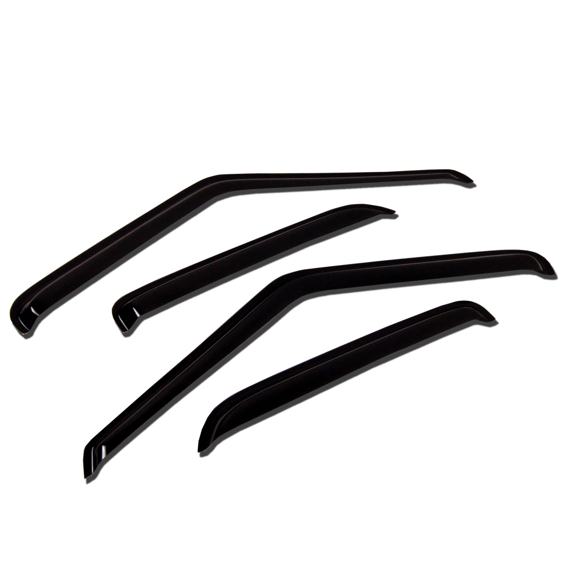 TuningPros WV-257 Window Visor Deflector Rain Guard Dark Smoke 4-pc Set