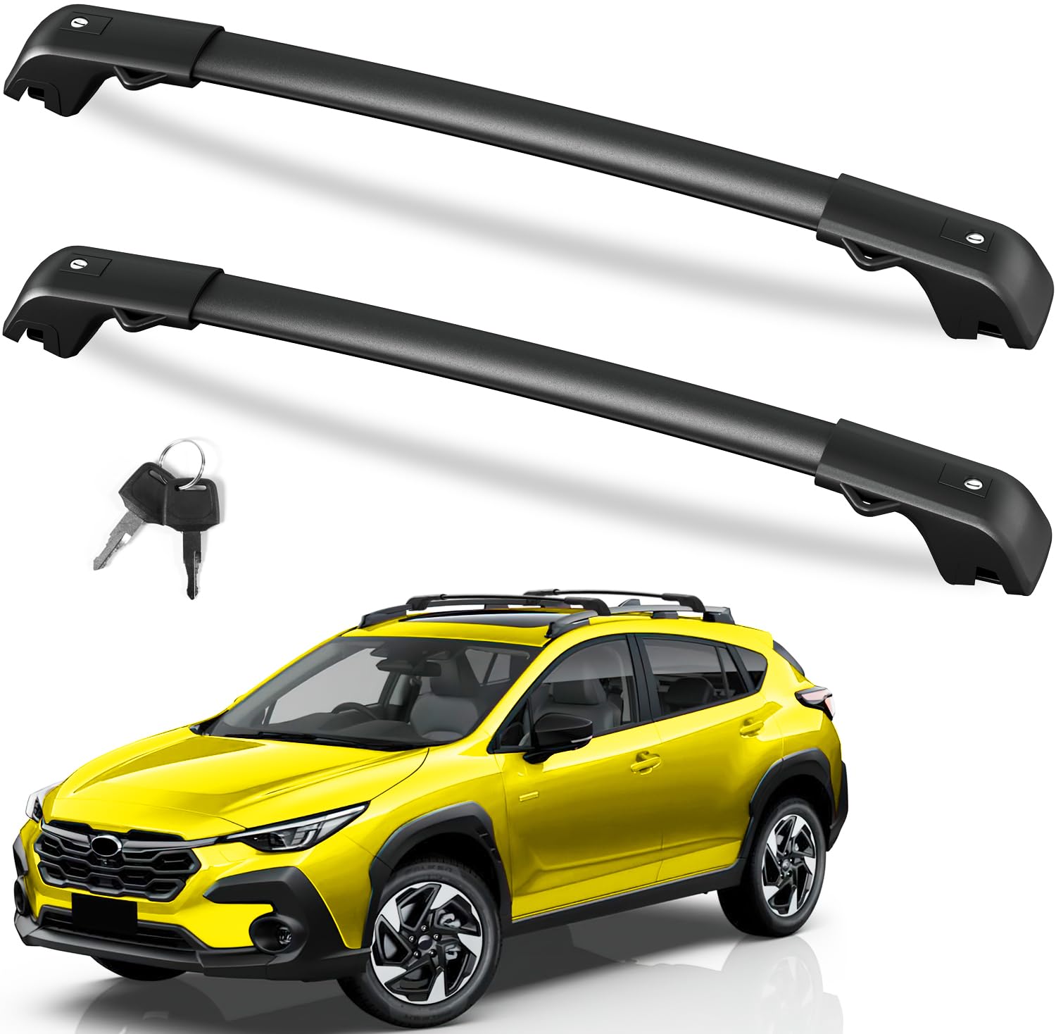 Fengyu Lockable Roof Rack Cross Bars 220Lb Compatible With Subaru Crosstrek 2024 2025 Limited/Premium/Sport (Not For Wilderness)
