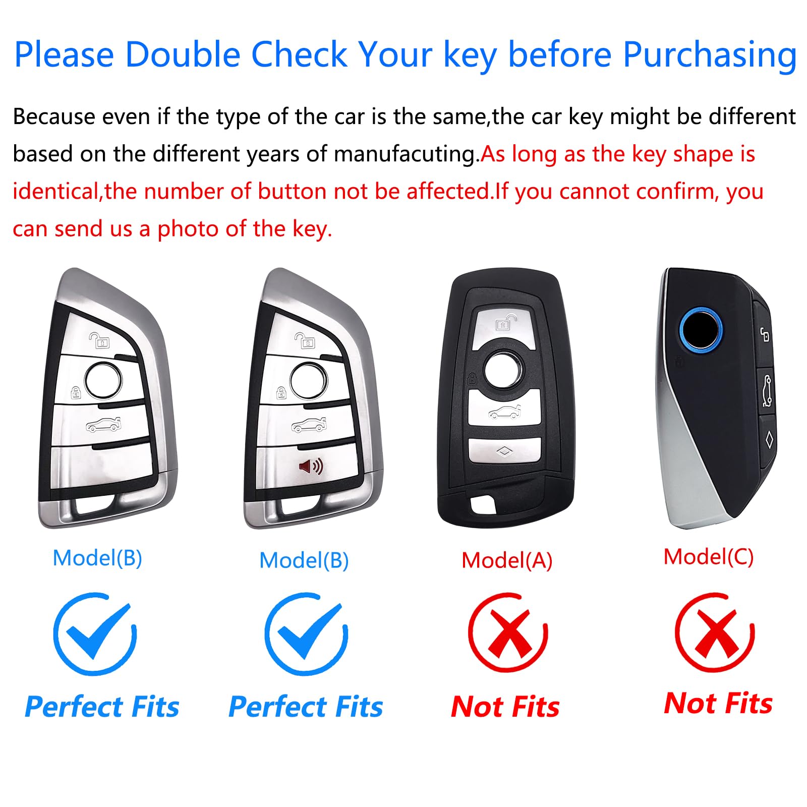 Ocezbiis For Bmw Key Fob Cover,Keychain,Zinc Alloy Protection Car Key Shell Case Compatible With Bmw Holder Smart Remote Keyless