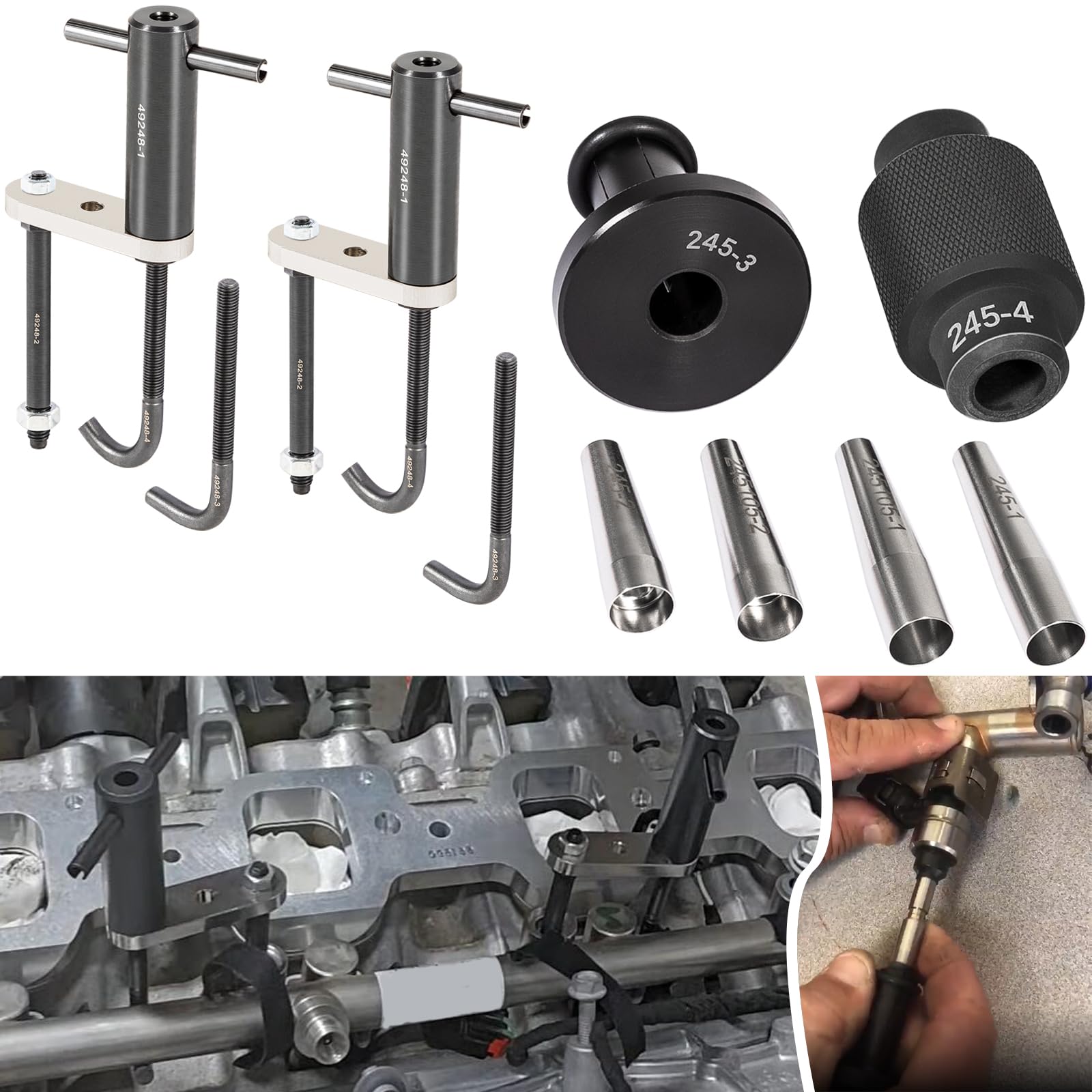 6706 Fuel Injector Rail Assembly Remover & Gm245 Fuel Injector Seals Tools Perfectly Fits For Gm Engines