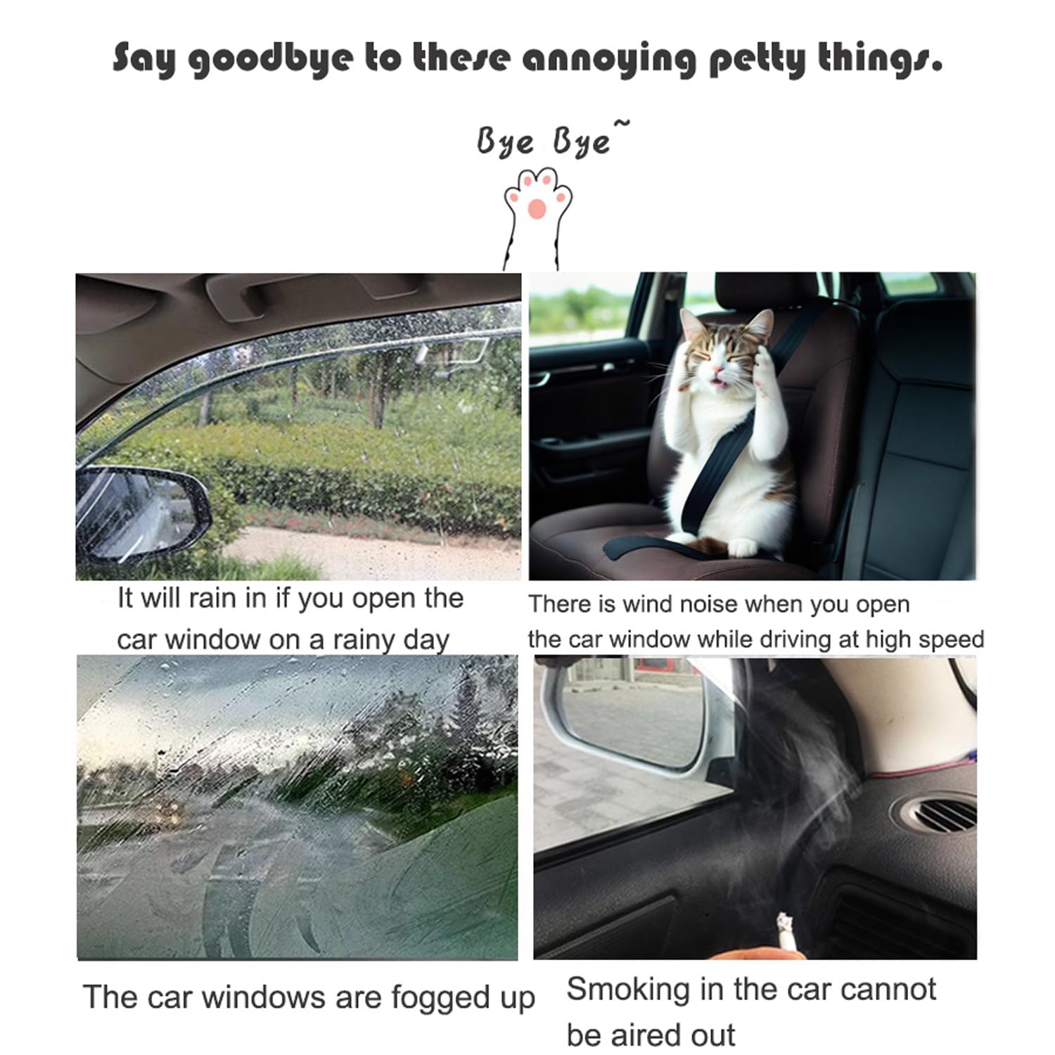 Vesul Compatible with Mitsubishi Outlander 2022-2025 Rain Guards Wind Deflectors Anti-Rain Window Visors with Stainless Steel Tr