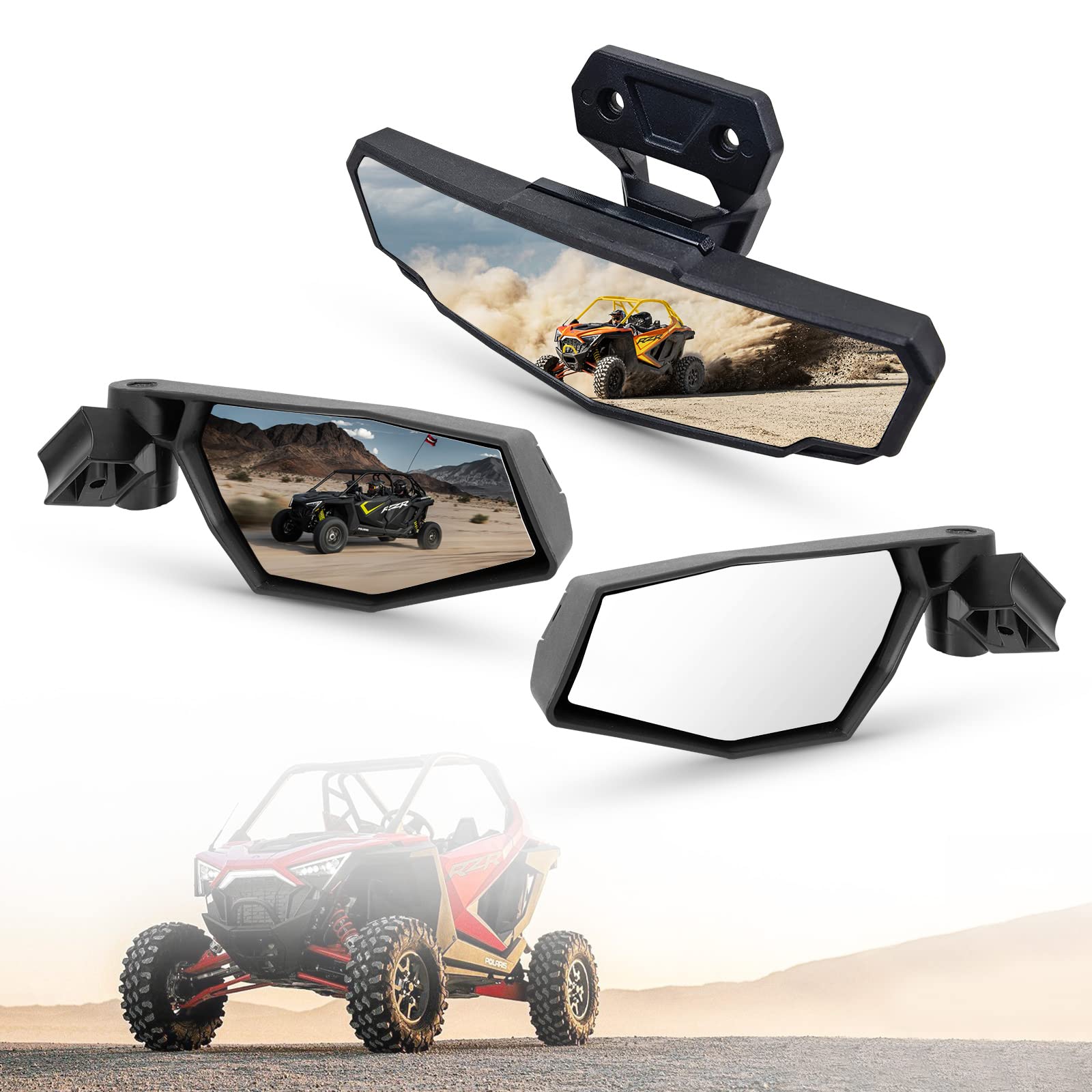 KIWI MASTER Rear View Mirror Compatible with 2024 Polaris RZR XP 1000, 2020-2024 RZR Pro XP, Pro R, Turbo R, RZR Trail/S Accesso