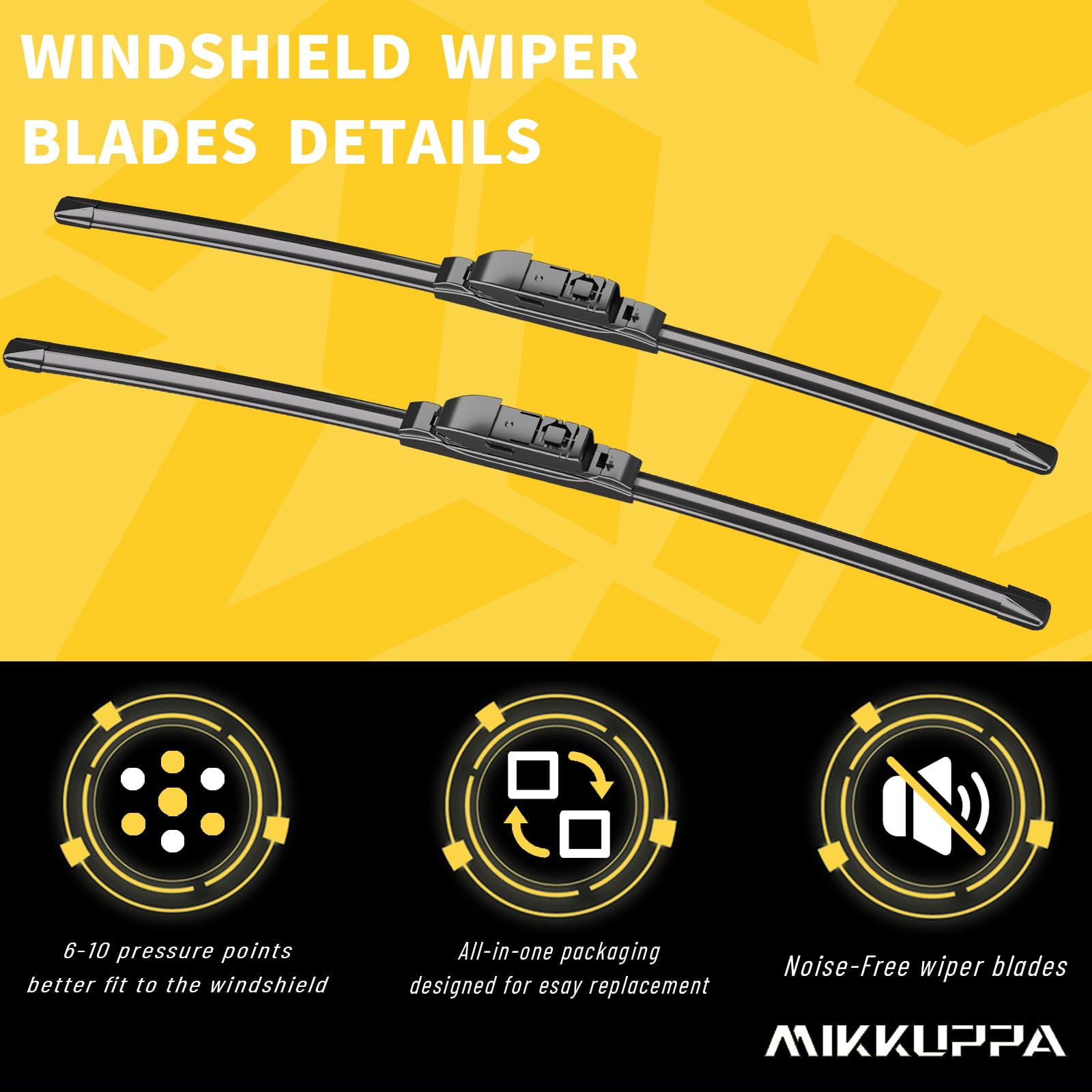 Windshield Wiper Blades, 26'' + 16'' Replacement for 2017-2021 Subaru Impreza Crosstrek - MIKKUPPA Front Wiper Replacement (Pack