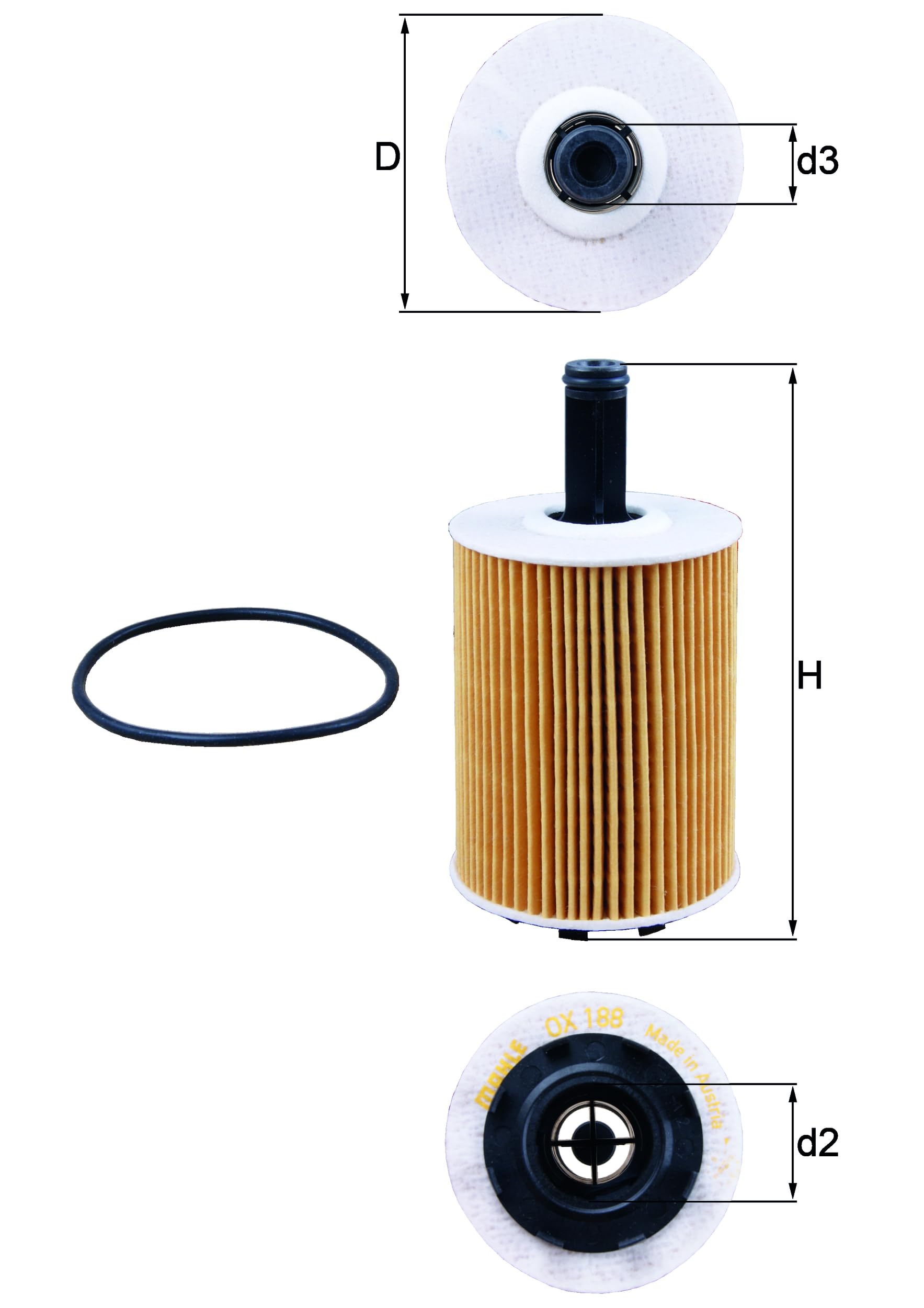 Mahle Ox 188D Engine Oil Filter, 1 Pack