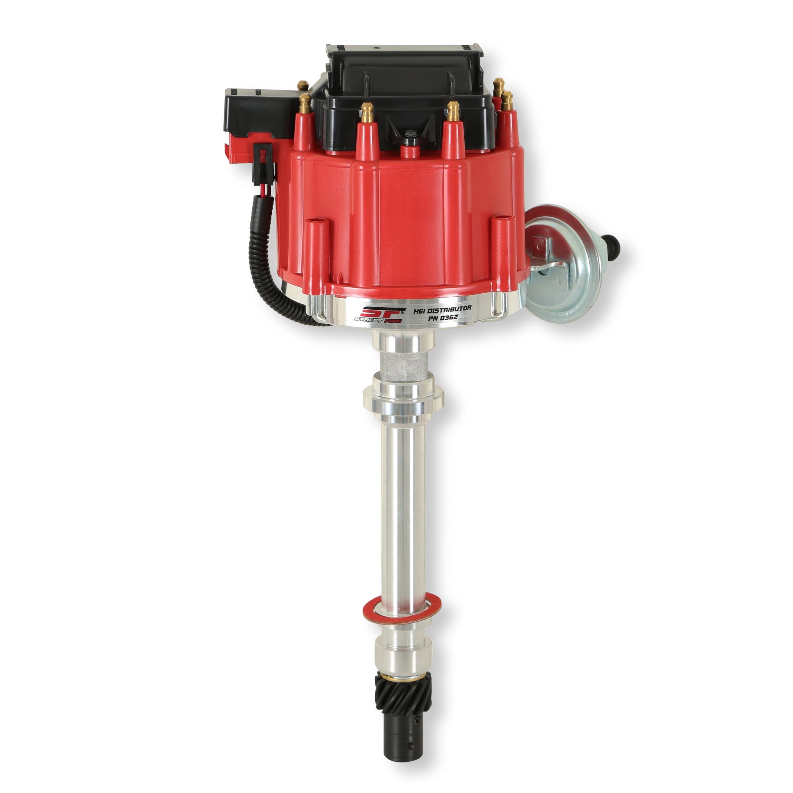 MSD Street Fire HEI Distributor 8362, Metal, Red and Black Cap