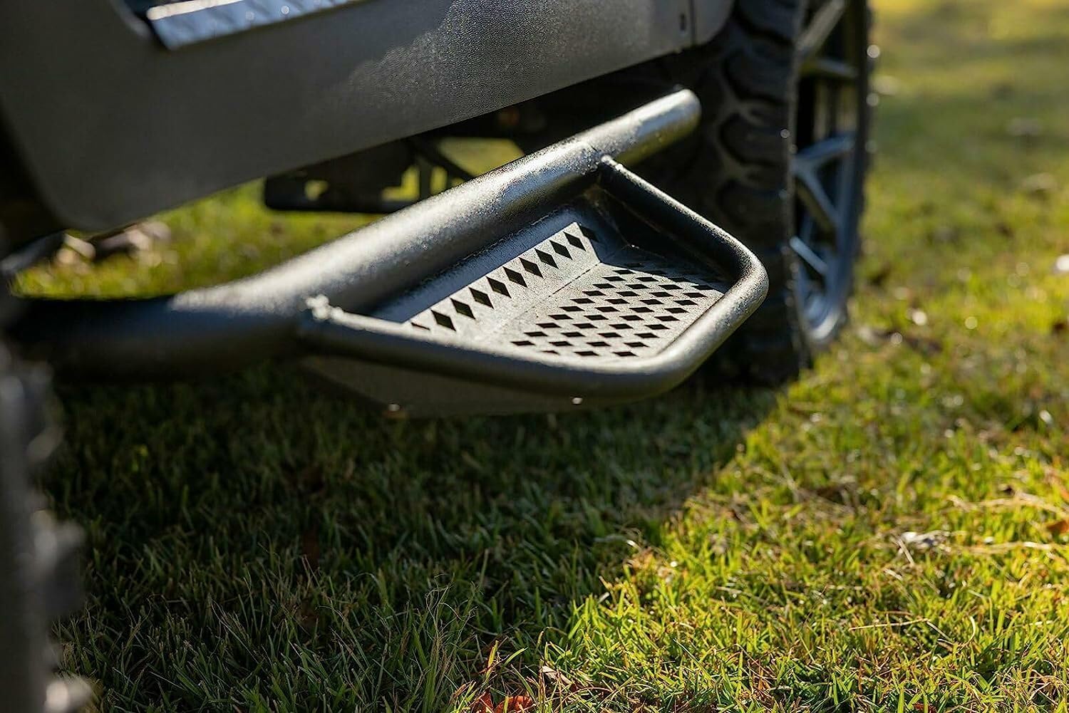 Performance Plus Carts MadJax MJFX Club Car Precedent Golf Cart Armor Nerf Bar Drop Down Side Step and Mounting Kit | Black Matt