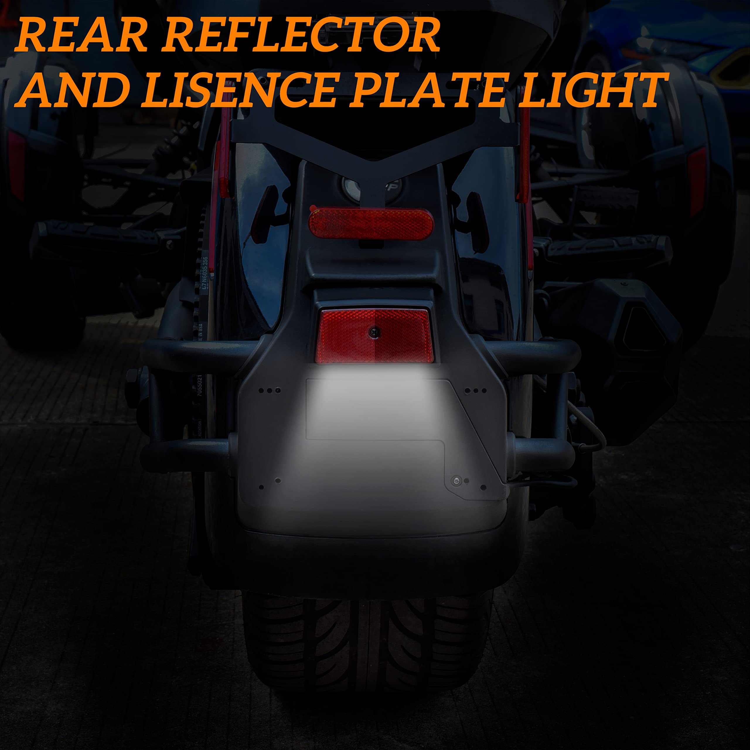 SAUTVS LED License Plate Light Kit for Can-Am Spyder F3, Red, Plastic, Model ZP-YJ-030602-031, 1PCS, Replace #710003348